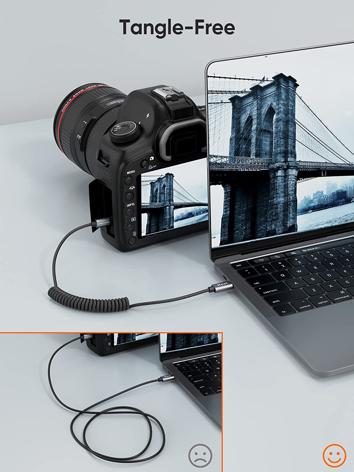 Cablecreation Coiled Micro Usb To Usb C Cable 4Ft Coiled Usb C To Micro Usb Otg 480Mbps Type C To Micro Usb Cable To Usb C To Us