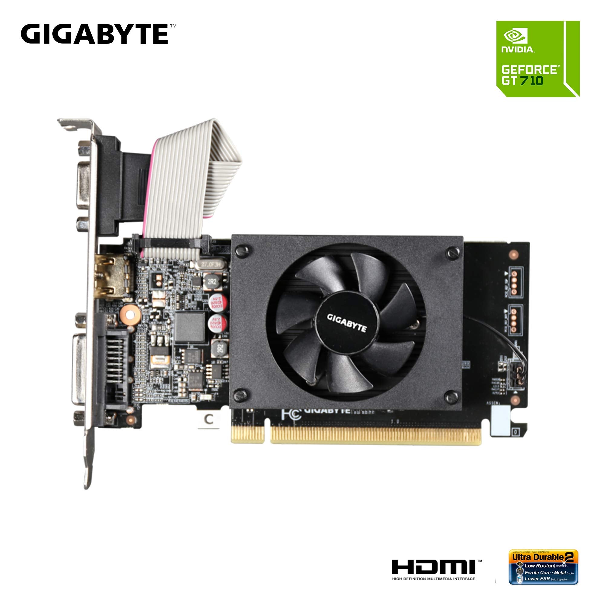 Gigabyte Geforce Gt 710 2Gb Low Profile Graphic Card (Gv N710D3 2Gl Rev2.0) (Pack Of 30)
