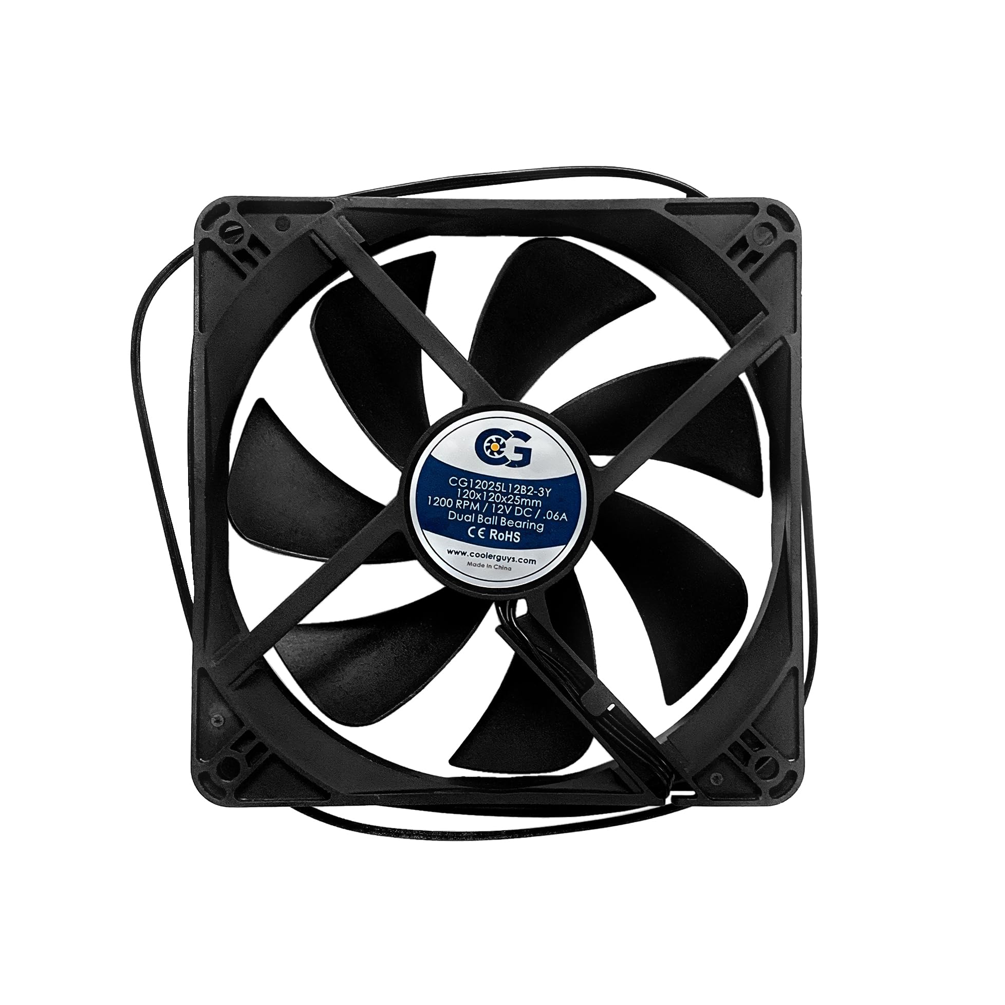 Coolerguys Dual Ball Bearing 12V 3Pin Fan (120X25Mm, Low Speed)