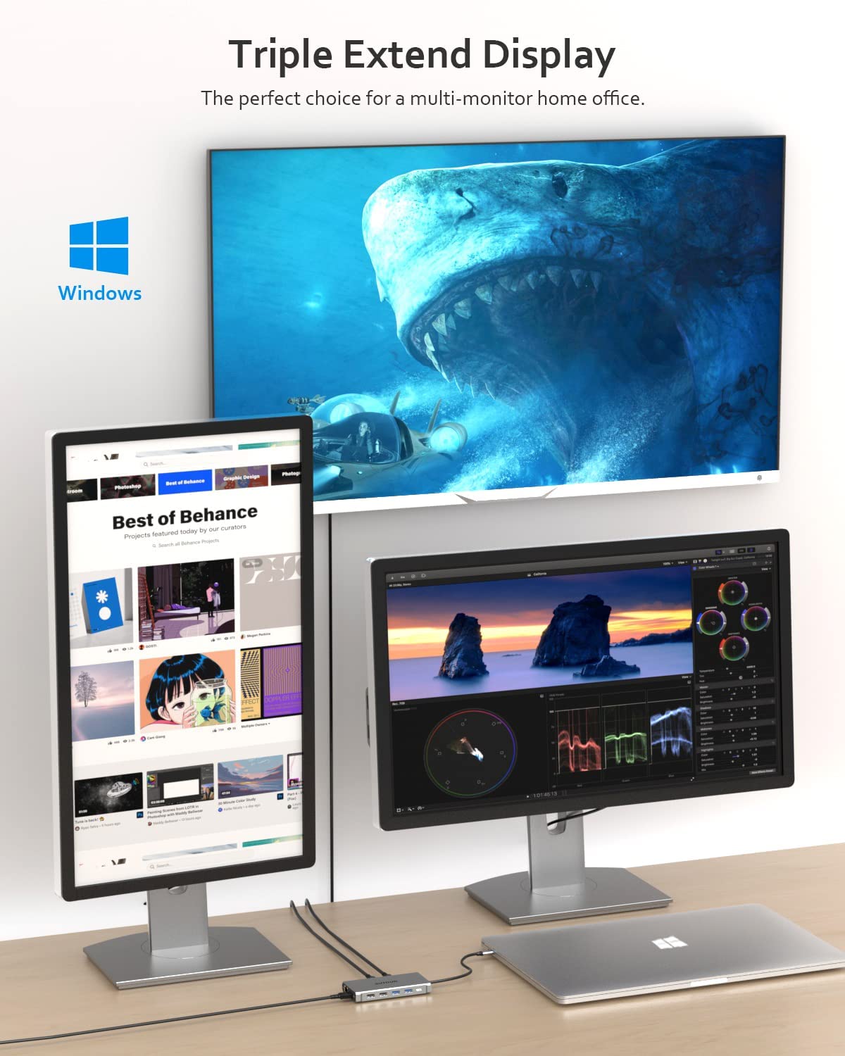 Sutoug 12 In 1 Usb C Hub, Docking Station, Triple Displays Laptop Docking Station For Macbook Pro And Windows(2 Hdmi, Dp, 100W P