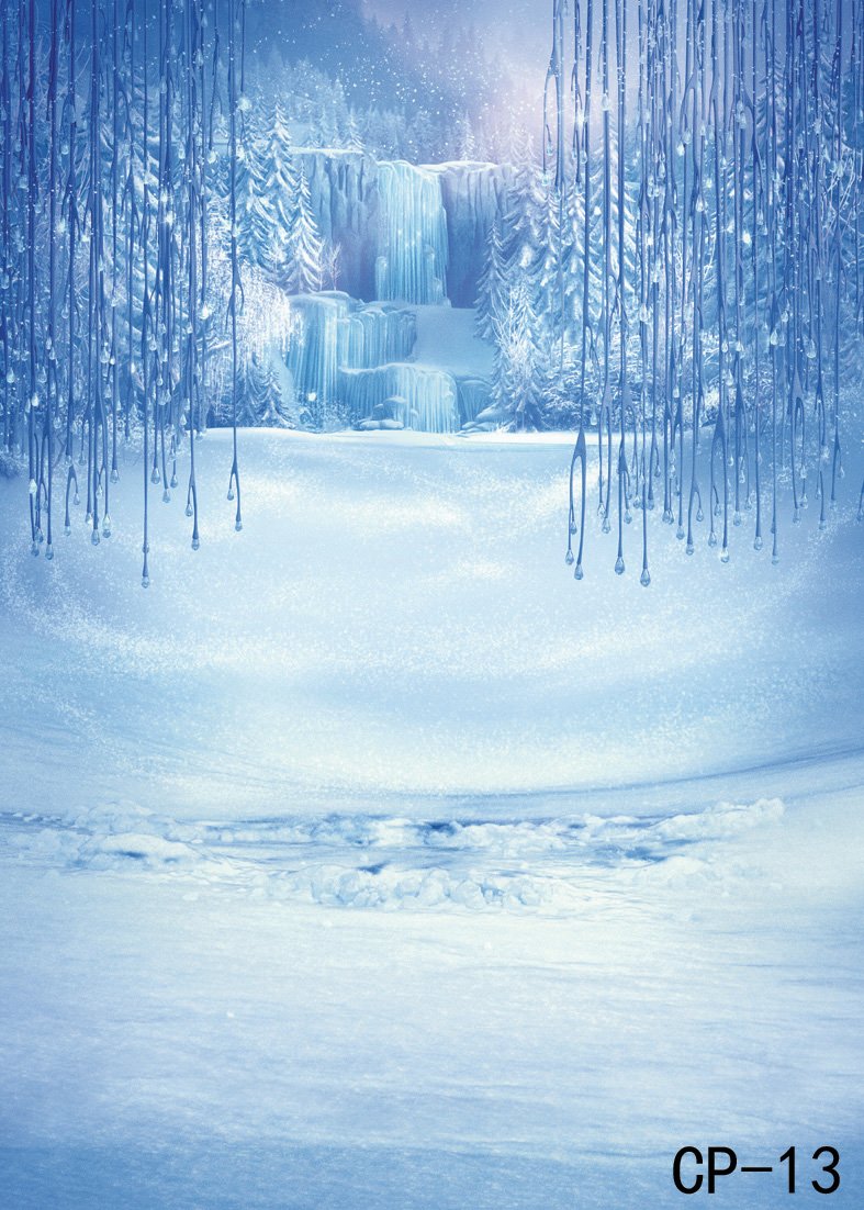 Lywygg 8X10Ft Ice And Snow White World Photography Backdrops Background Christmas Winter Snow Ice Crystal Pendant World For Children Photo Studio Props Backdrop Cp 13 0810