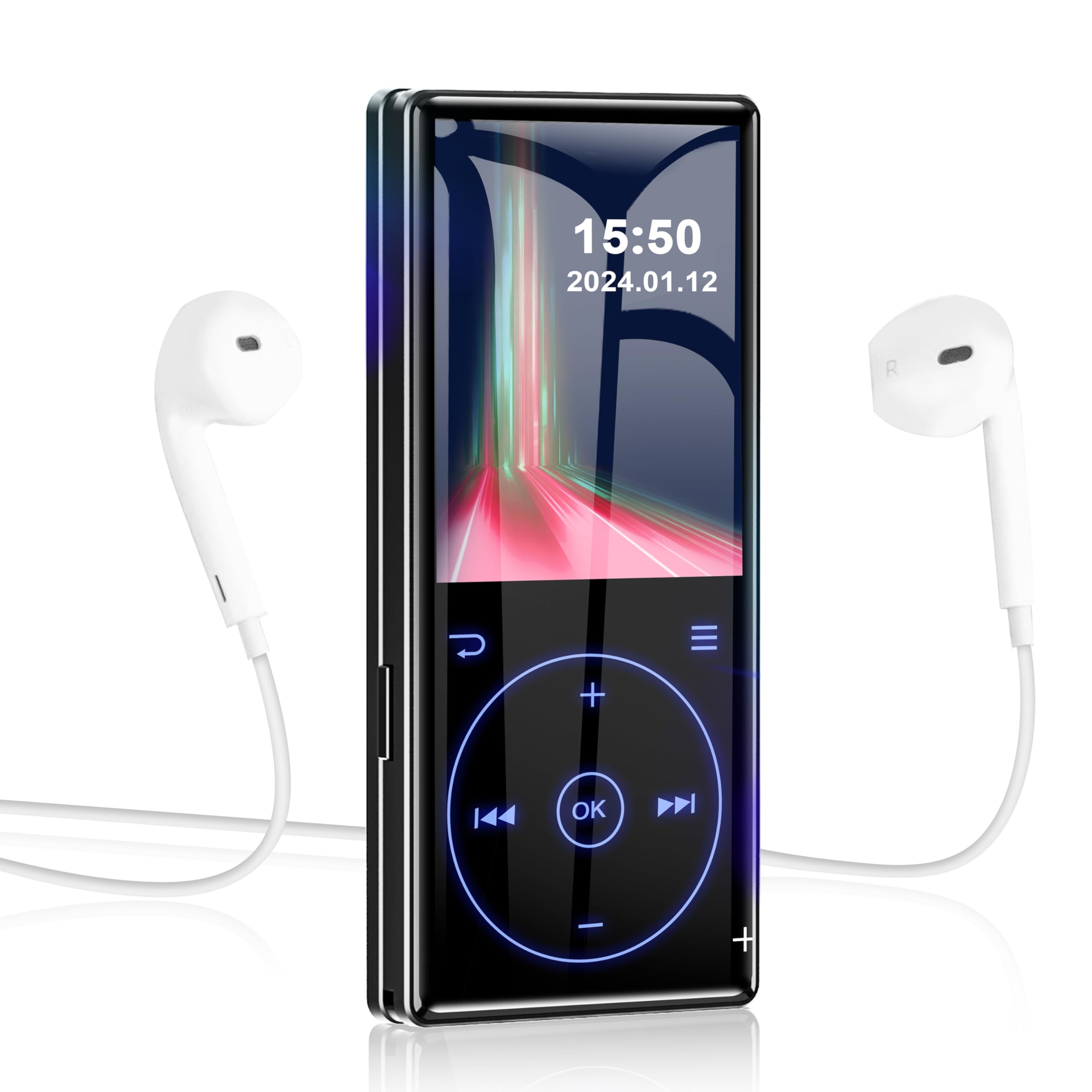 96Gb Mp3 Player With Bluetooth 5.0: Portable Lossless Sound Music Player With Hd Speaker,2.4'' Screen Voice Recorder,Fm Radio,To