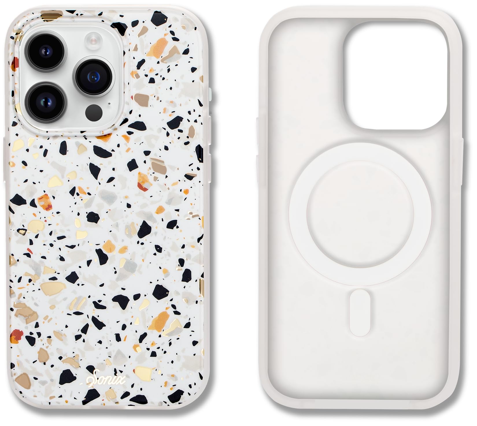 Sonix Case For Iphone 15 Pro | Compatible With Magsafe | 10Ft Drop Tested | Marble Terrazzo Confetti
