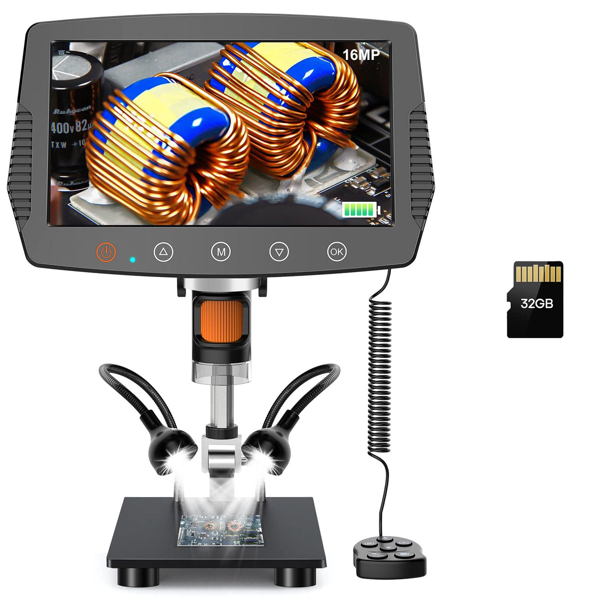Hayve 9 '' Lcd Digital Microscope, 1500X Magnification Coin Microscope With 16Mp Camera, Micro Soldering Microscope For Adults,