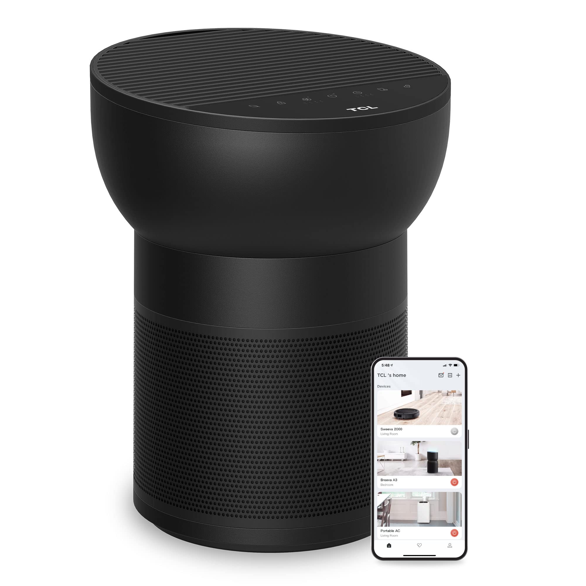 TCL Breeva A2 Air Purifiers for Home Bedroom with Ionizer Up to 441 ft, Auto Mode, H13 True HEPA Filter, 26db Quiet Air Cleaner 