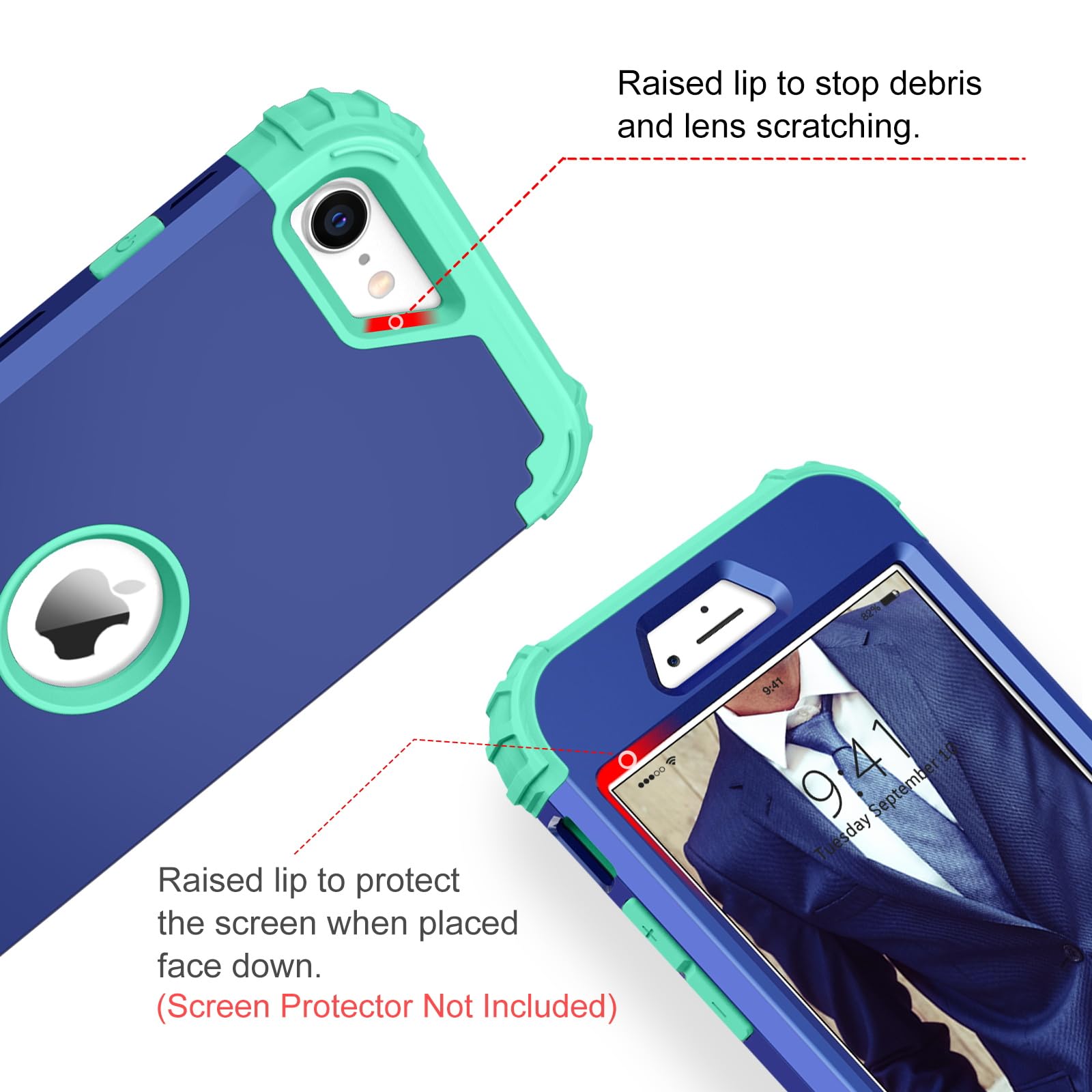 Bentoben For Iphone Se 2022 Phone Case And Iphone Se 2020 Case, Heavy Duty 3 In 1 Full Body Rugged Shockproof Hybrid Hard Pc Sof