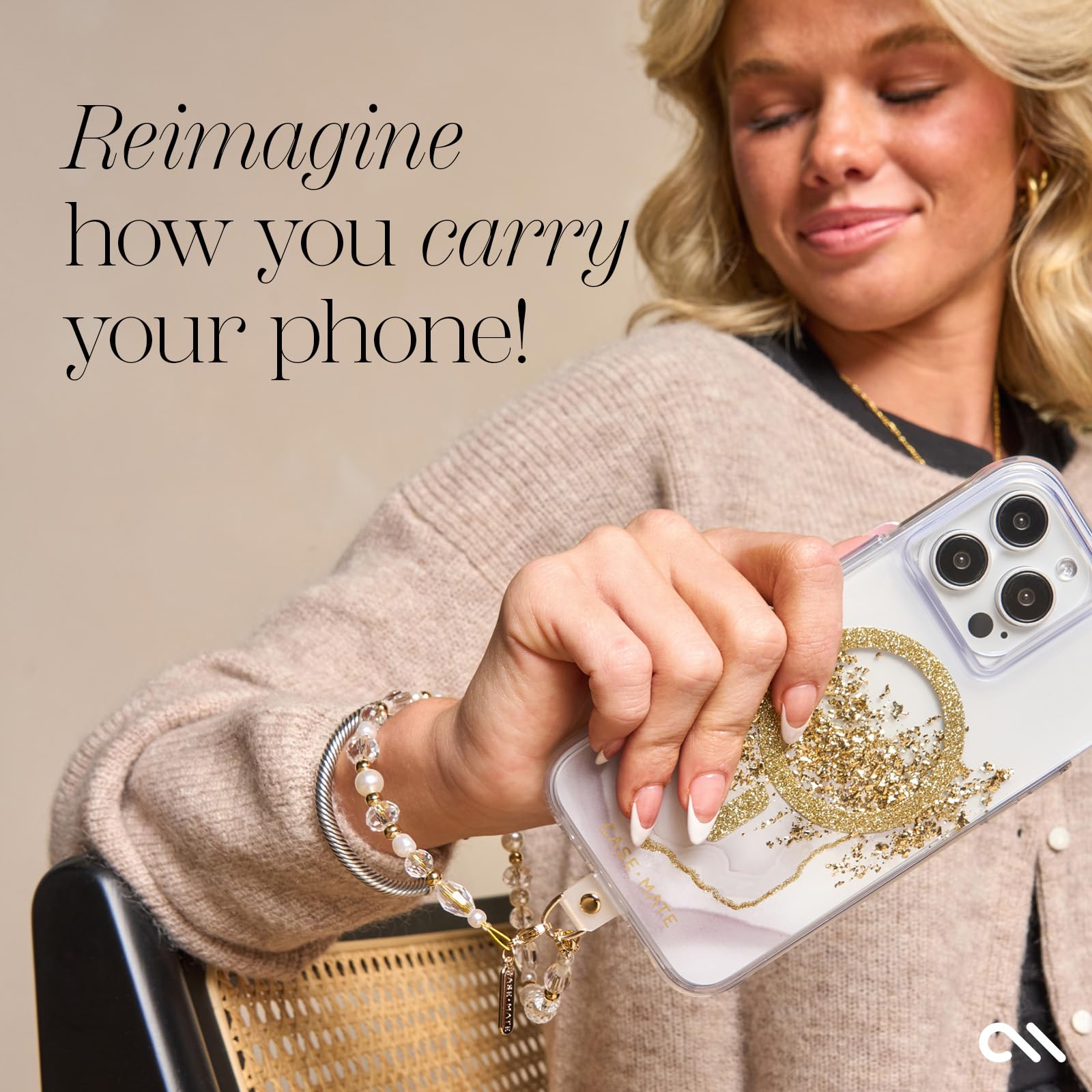 Case Mate Beaded Phone Charm | Detachable Anti Theft Phone Strap | Hands Free Iphone Wrist Strap For Women | Phone Chain Wristle