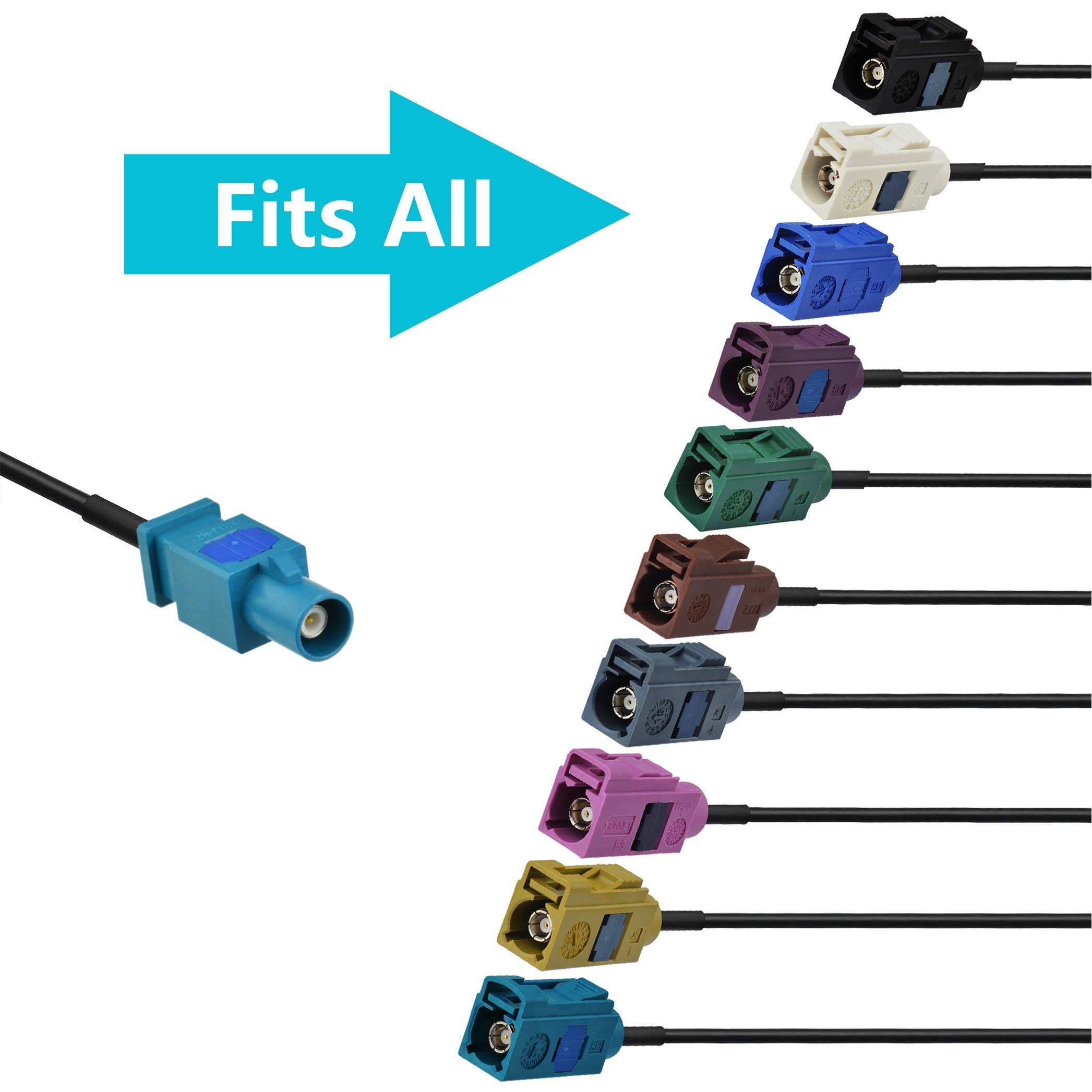 Bingfu Universal Vehicle Car Stereo Fm Am Radio Antenna Adapter Cable Fakra Z Male To Din Plug Connector Cable 1M 3.28Ft For Car