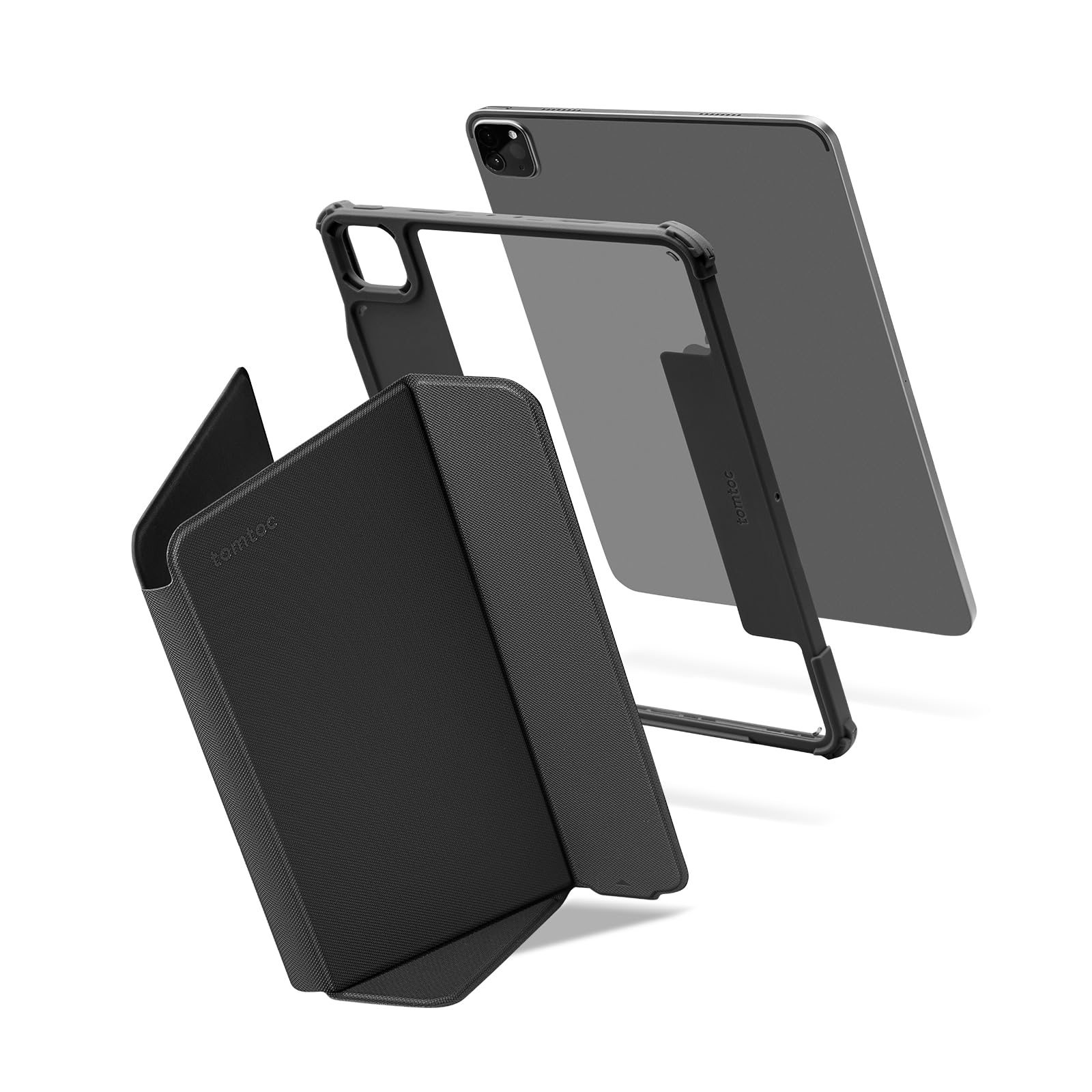 Tomtoc Ipad Pro Case Ultra Detachable For 12.9 Inch Ipad Pro 6Th/5Th Gen (M2&M1), Protective Case With Airbag Protectors & 3 Magnetic Stand Modes Cover, Supporting Wireless Apple Pencil Charging