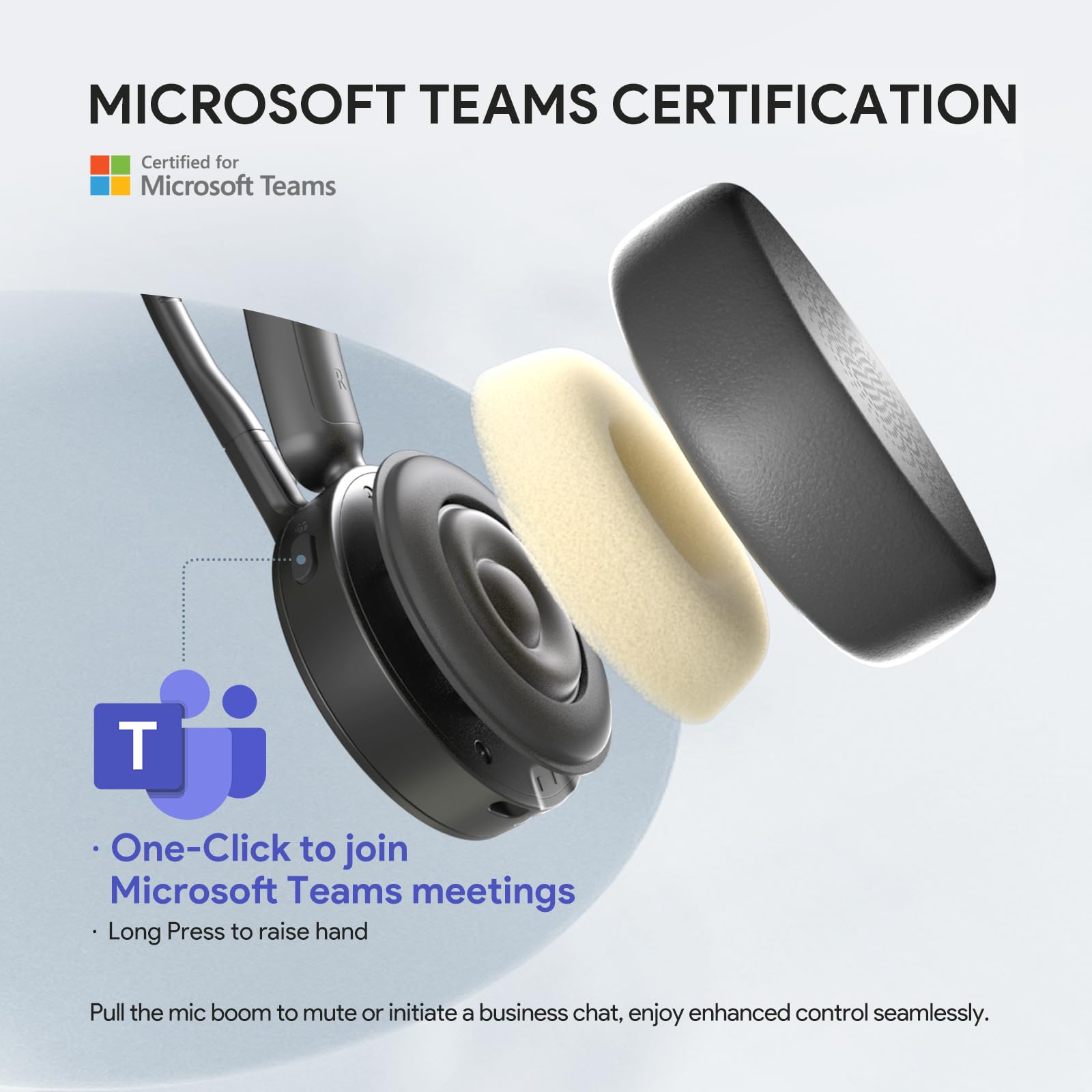 Yealink Bh70 Mono Wireless Bluetooth Headset With Microphone For Work, Up To 35H Talking Battery Life, 3-Mic Noise Cancellation,