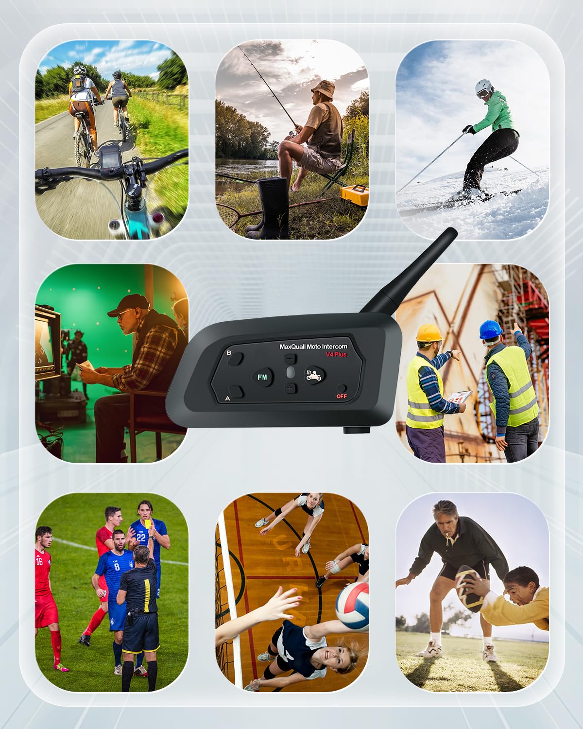 Maxquall Referee Headset Earphone With Mic Professional 1Pc Newly Designed V6 V4 Fbim Football Soccer Coach Judger Arbitration Earhook Earpiece(1Pc L Earpiece)