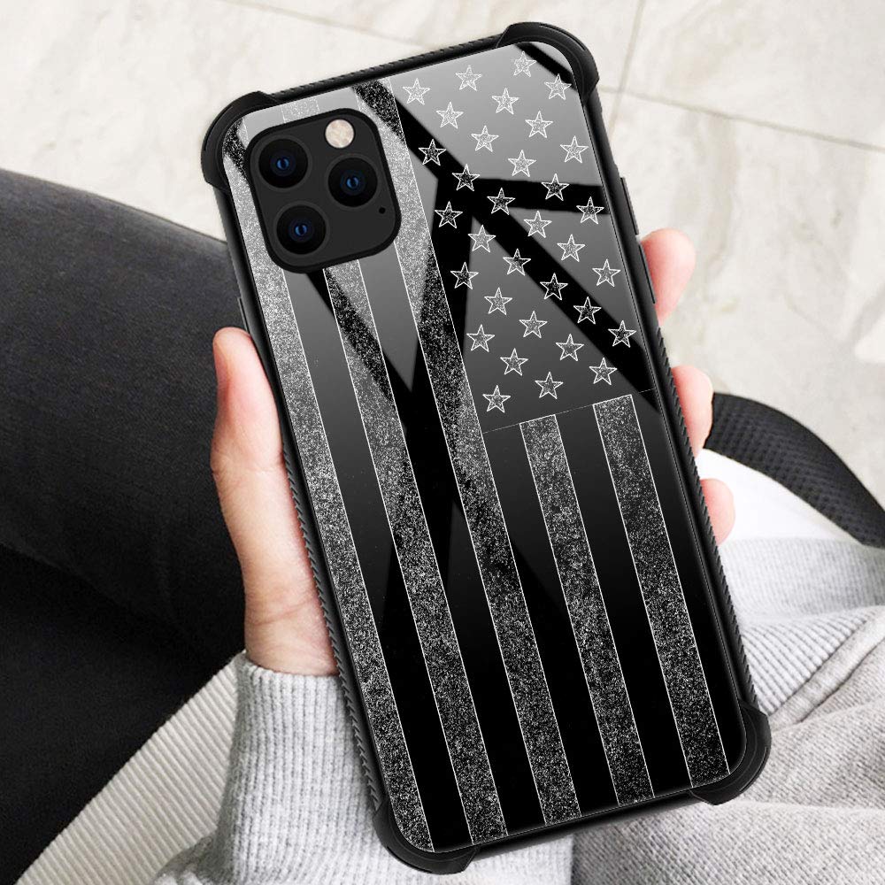 Zhegailian Case Compatible With Iphone 12 Pro Max,Gray Flag Case For Iphone 12 Pro Max For Boys Men,Pattern Design Anti Scratch