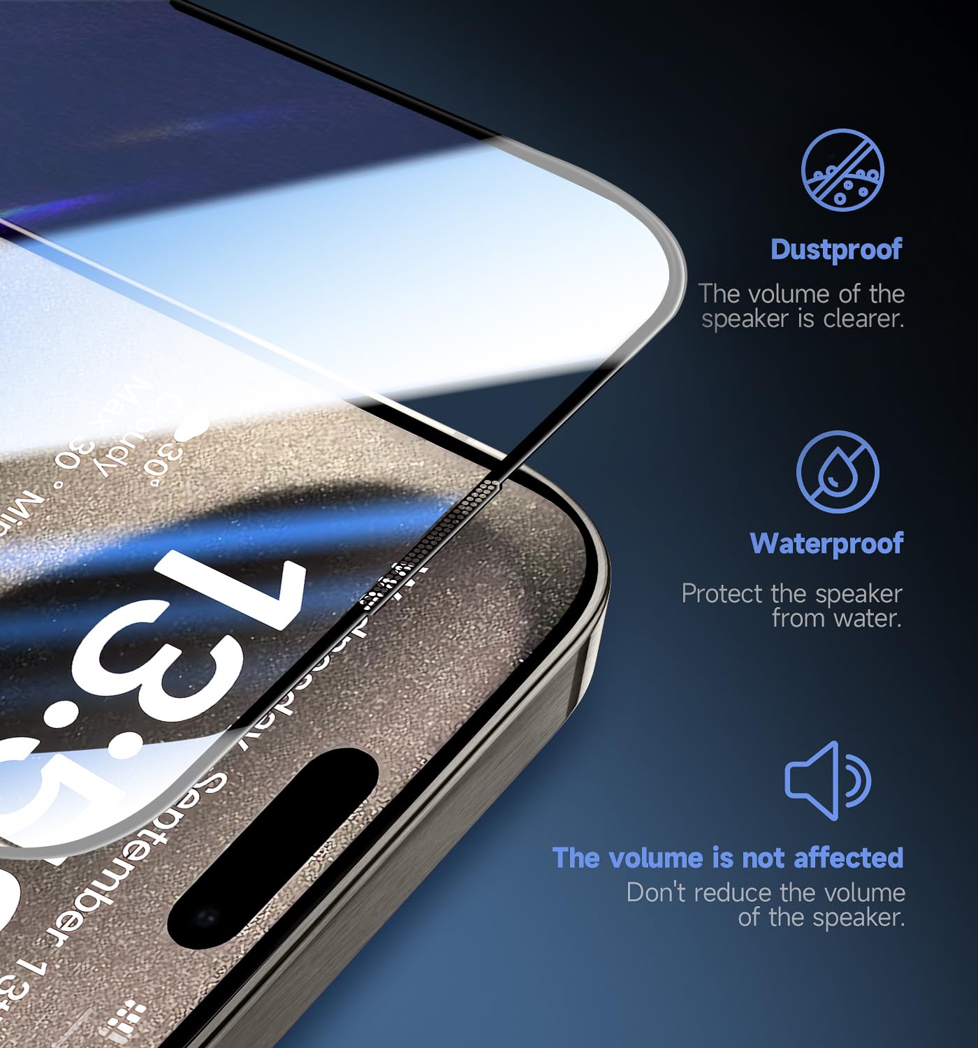 Magic John 2 Pack For Iphone 15 Pro Max 6.7 Inch Tempered Glass Screen Protector, Auto Dust Elimination Installation, Bubble Fre