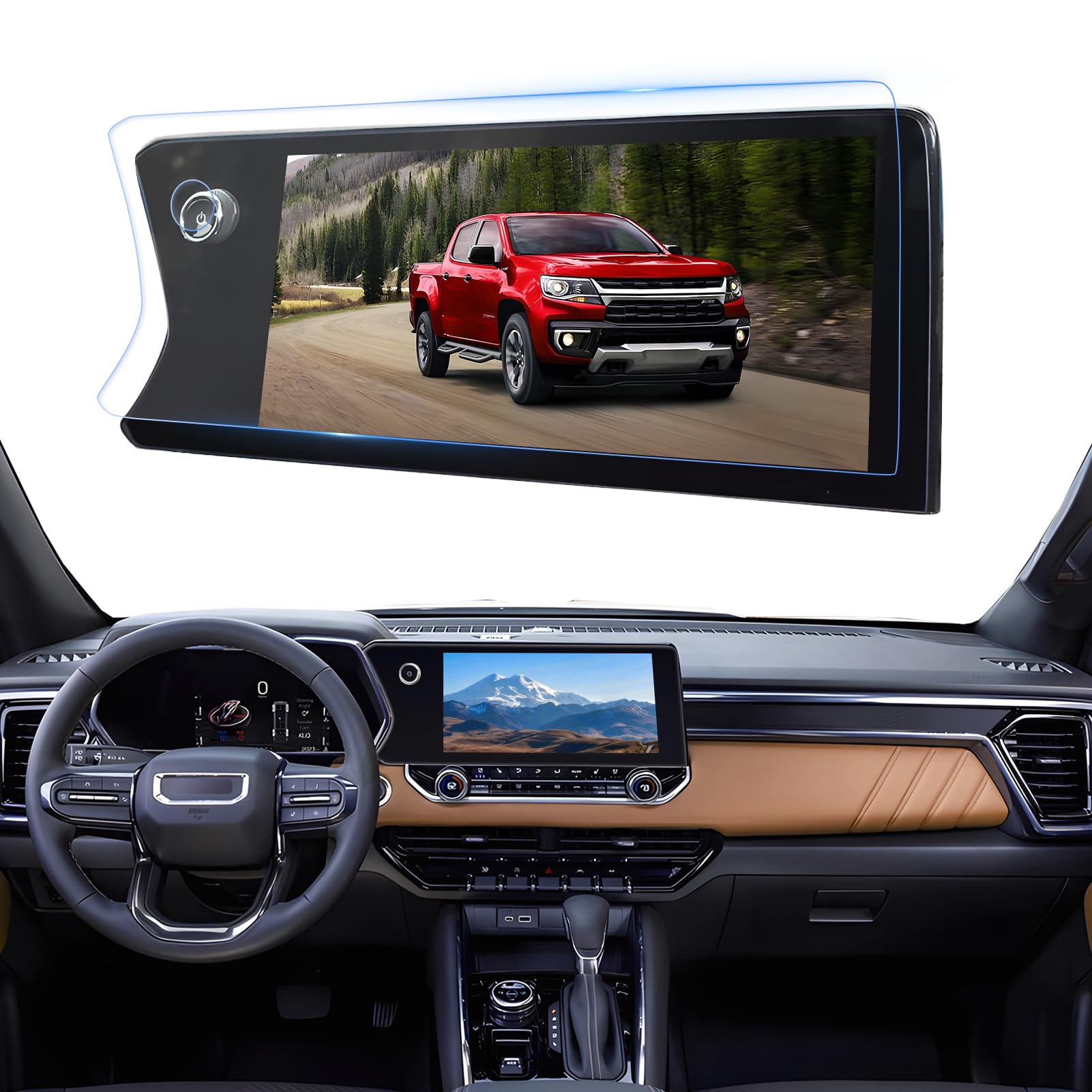 Lantu Chevy Colorado Accessories 11.3'' For 2024 2023 Chevrolet Colorado Z71/Zr2 & Gmc Canyon At4/Denali/At4X/Elevation Tempered