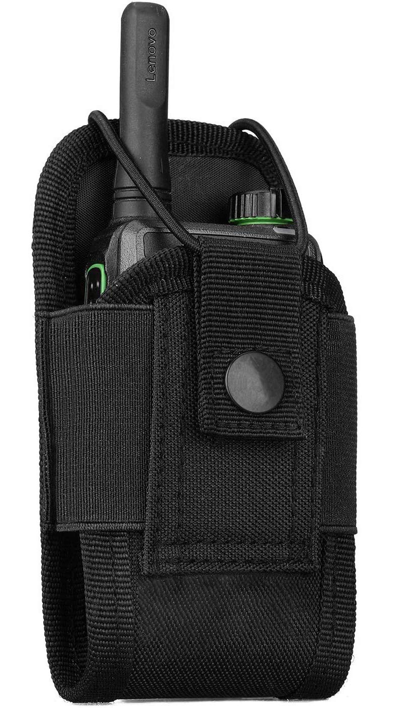 Abcgoodefg Molle Radio Holder Walkie Talkie Pouch Case For Duty Belt Radio Holster Tactical Hunting Intercom Bag (1 Pack, Black)