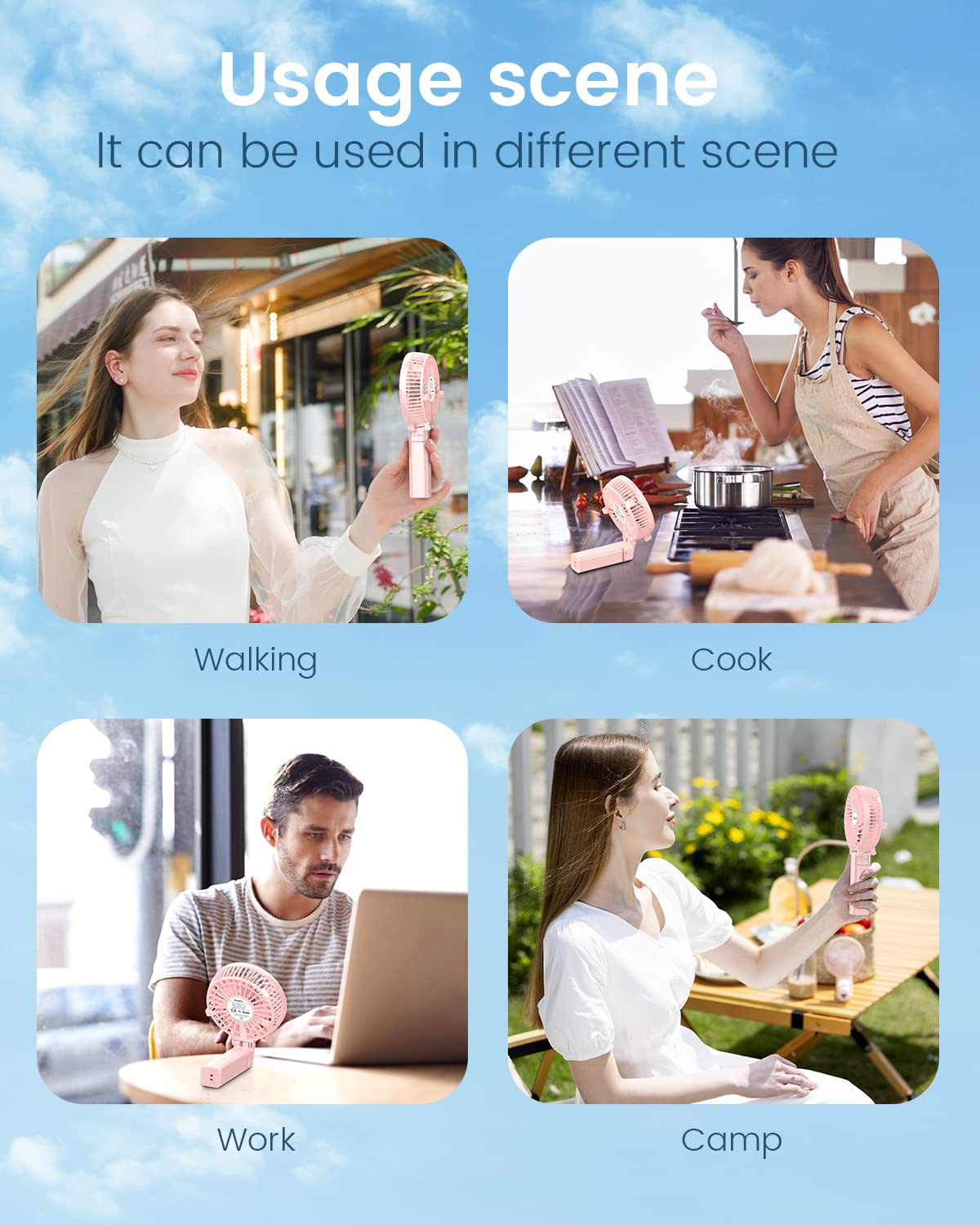 Easyacc Mini Handheld Fan, Usb Desk Fan Small Personal Portable Stroller Table Fan With Rechargeable Battery Operated Cooling Fo