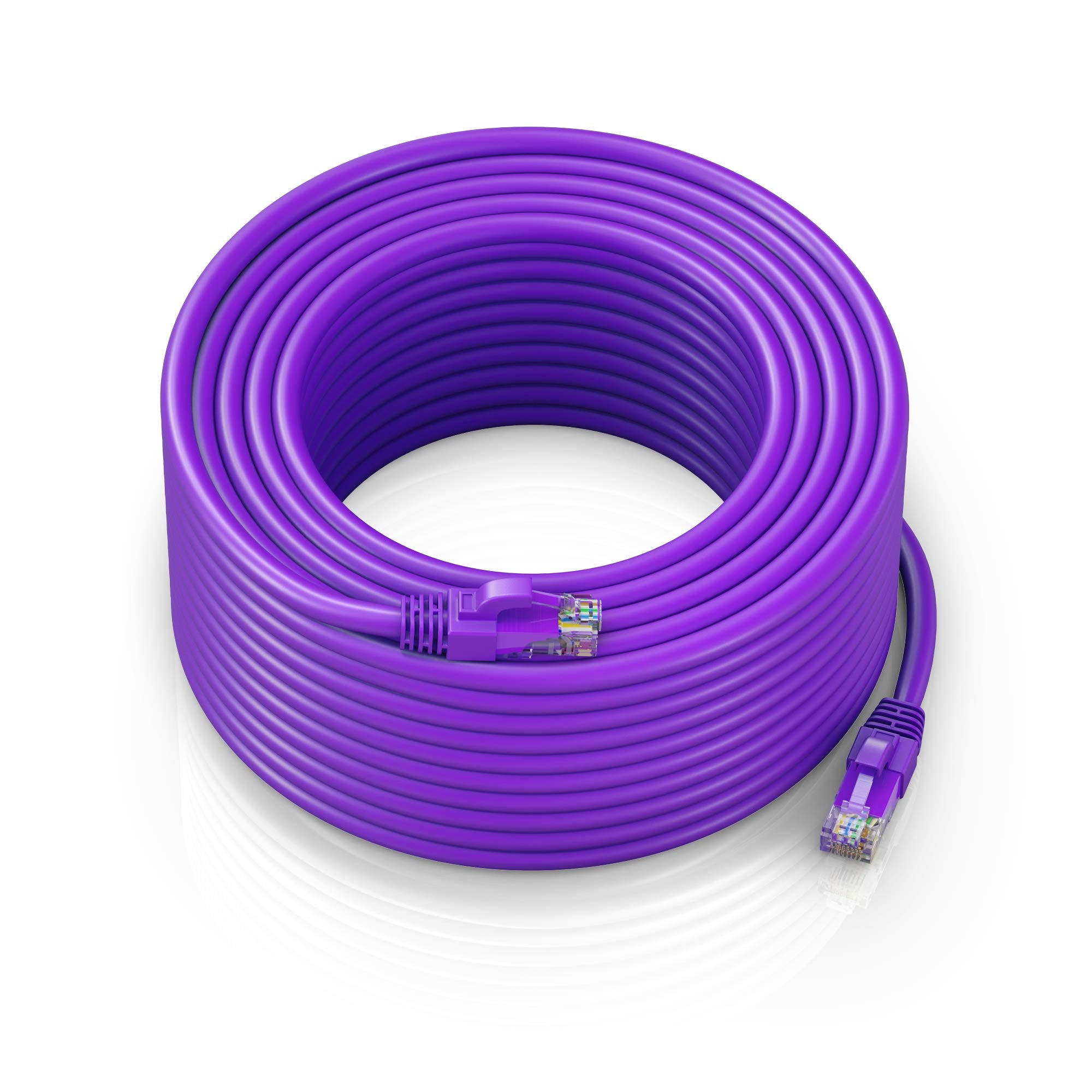 Maximm Ethernet Cable 300 Ft Cat6 High Speed Internet Network Lan Cable Cord, Outdoor Waterproof (Purple)