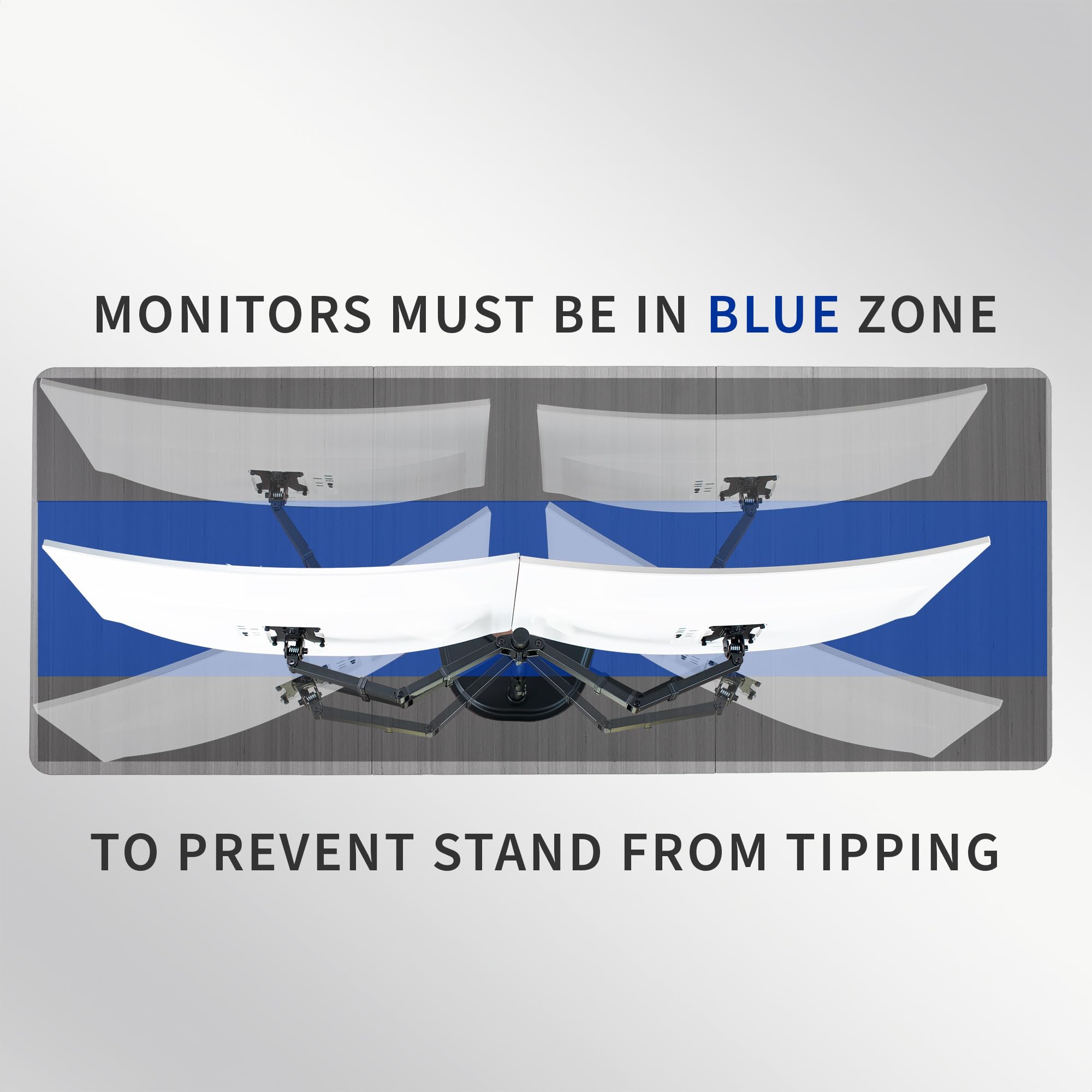 VIVO Dual Ultrawide Monitor Mount, Free Standing Desk Stand for 2 Screens up to 38 Inches, Heavy Duty Adjustable Arms, Max VESA 100x100mm, Black, STAND V038F