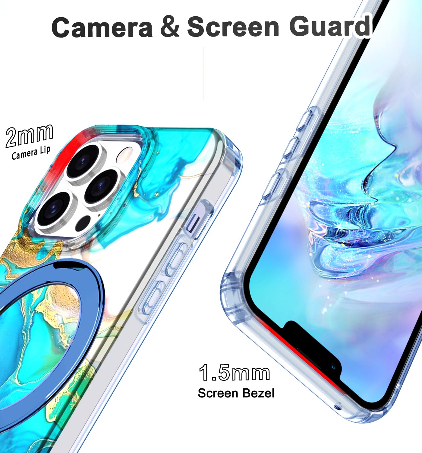 Lamcase For Iphone 12 Case,Iphone 12 Pro Case With Magnetic Invisible Ring Stand [Compatible With Magsafe], Full Body Rugged Sli