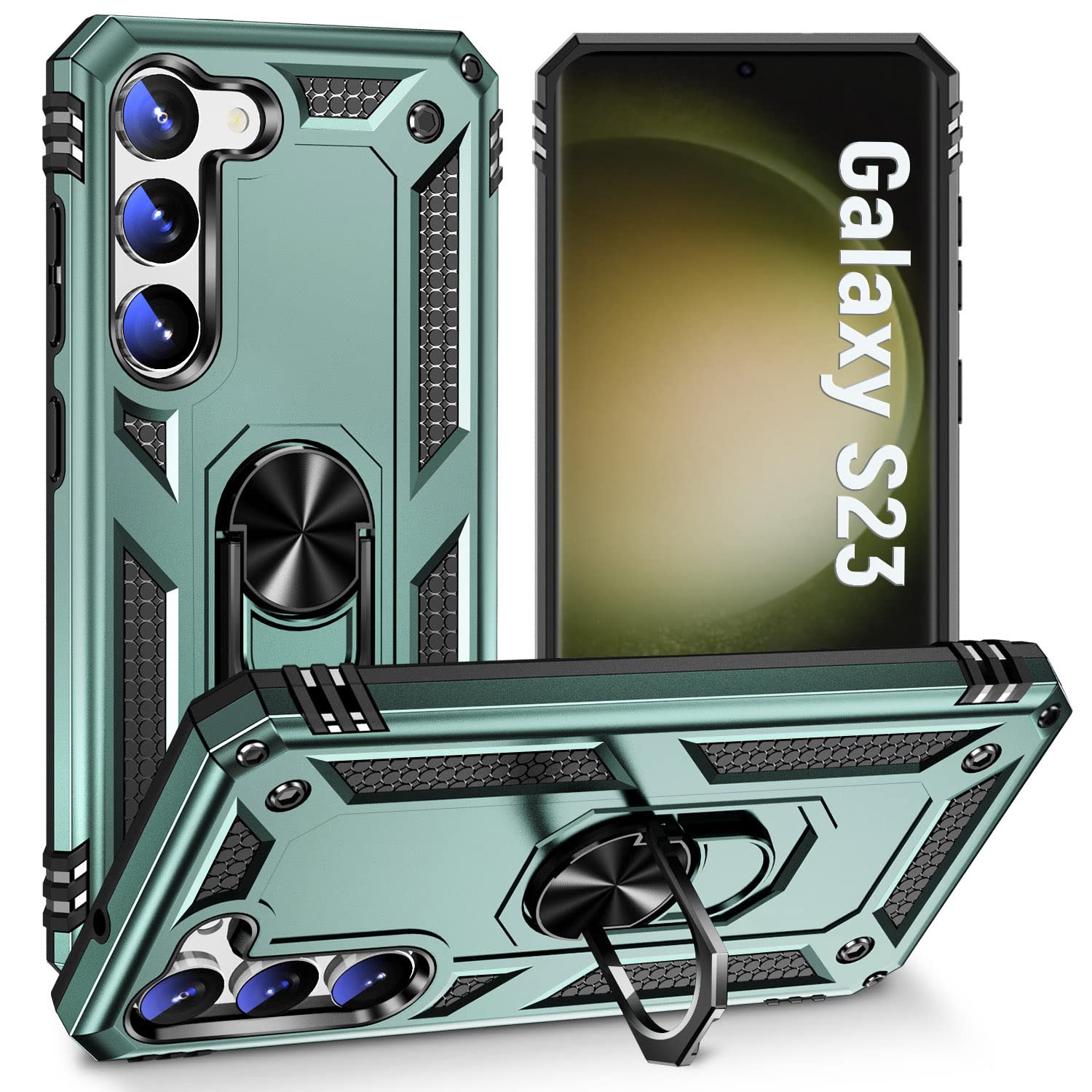 Zoeii S23 5G Case, Samsung S23 Case,Military Grade Drop Proof Protection Rugged Protective S23 Phone Cover, With Kickstand, Shoc