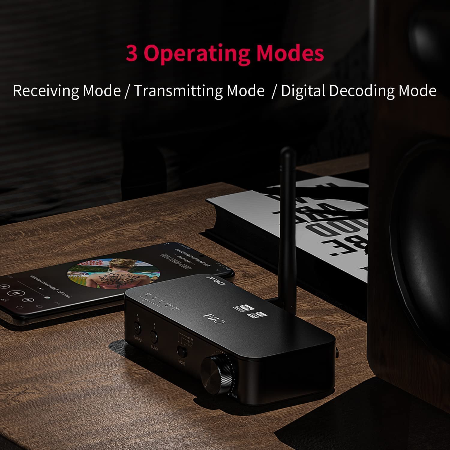 Fiio Bta30Pro Bluetooth Receiver Portable Transmitter Stereo Wireless High Resolution Aptx/Ldac Dsd256 Optical/Coaxial/Line Out For Pc/Tv/Speaker/Home Audio