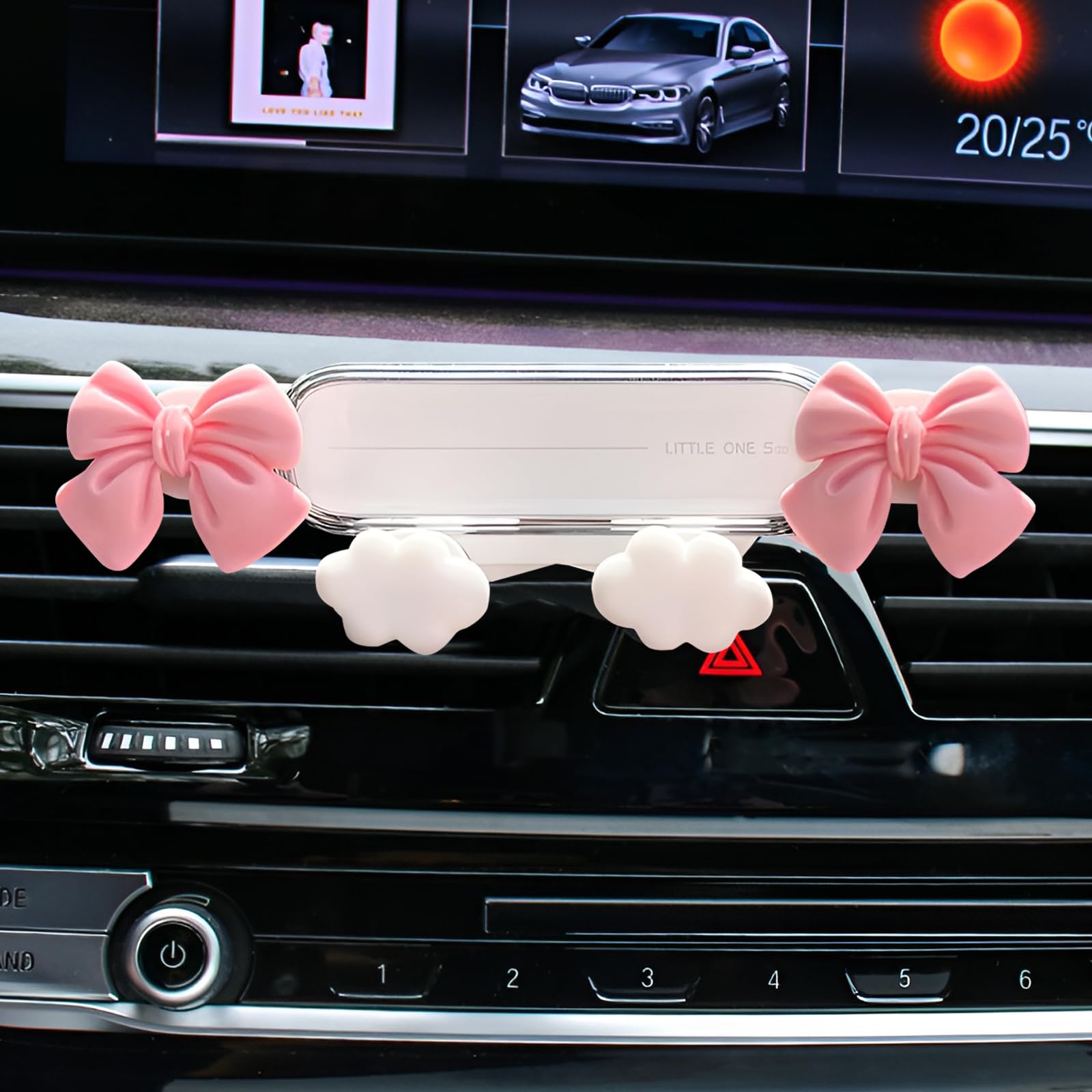 Agloo Adorable Car Phone Holder - Pink Butterfly Bow Design,Universal Car Air Vent Phone Mount For All Smartphones,Kawaii Car Ac