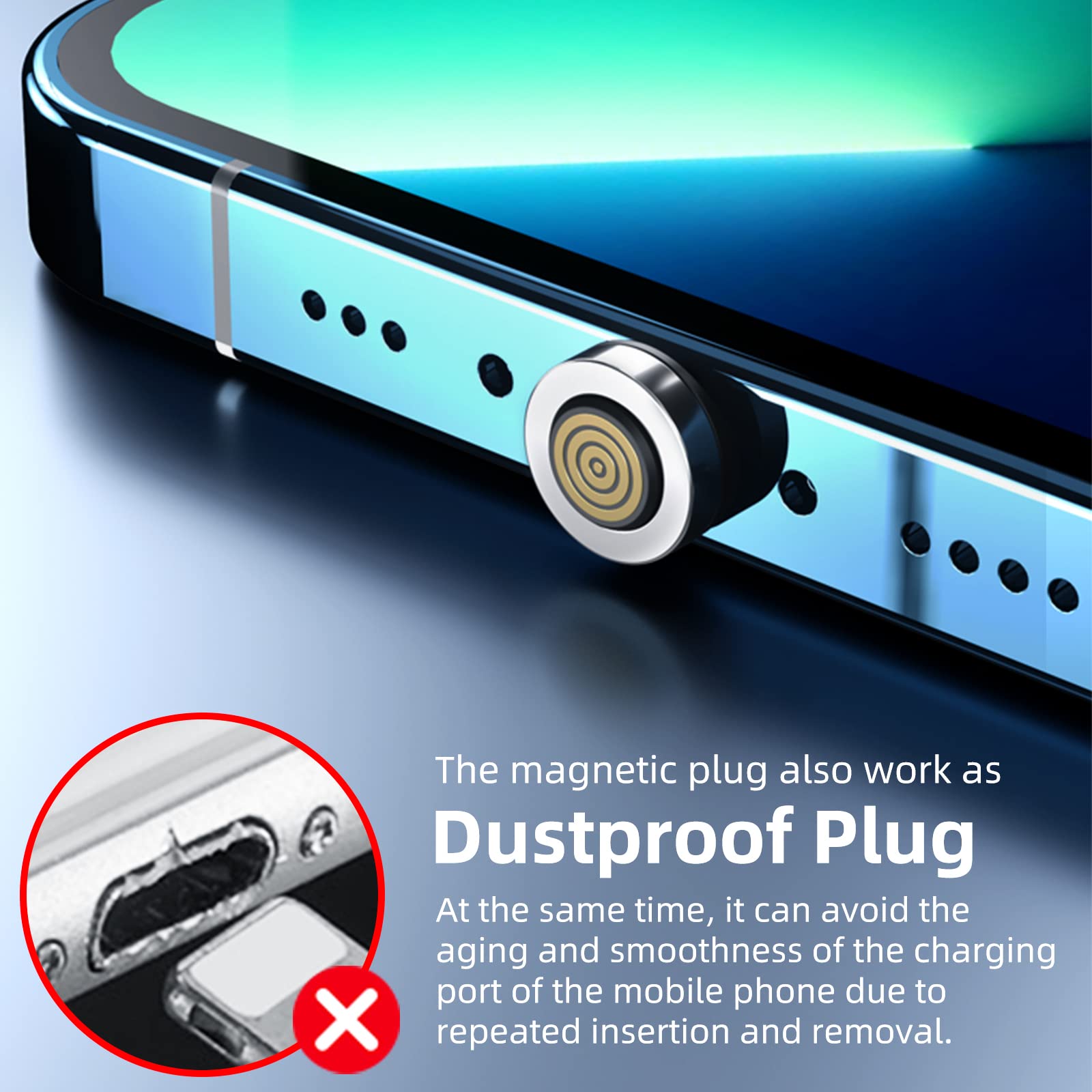 Ankndo Magnetic Connector Tip Heads [4-Pack] Usb C Magnetic Adapter Compatible With 7Pin Magnetic Charging Cable 360 Rotating St