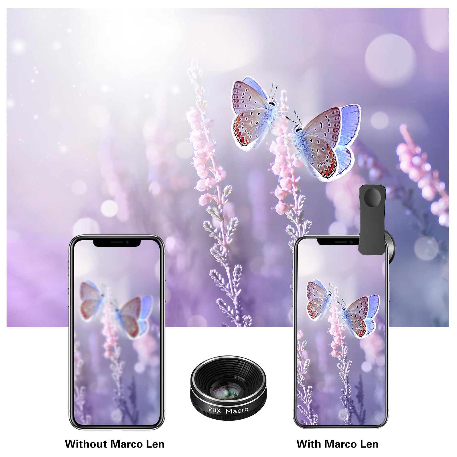 Phone Camera Lens, Godefa 3 In 1 Phone Lens Kit 205    Fisheye Lens + Macro Lens + 120    Wide Angle Lens,Clip On Cell Phone Cam