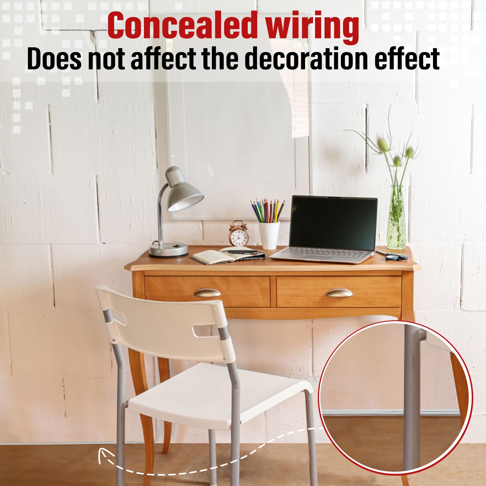 Clear Extension Cord   10 Ft Male To Female Invisible Indoor 2 Prong Power Cable, Thin For Christmas Tree Lighting, Ul Certified