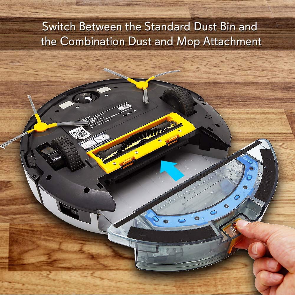 Pure Clean Serenelife Wet Mop Dust Bin Attachment Large Capacity 350Ml Water Tank And 2 Microfiber Mop Pad Adjustable Flow Rate