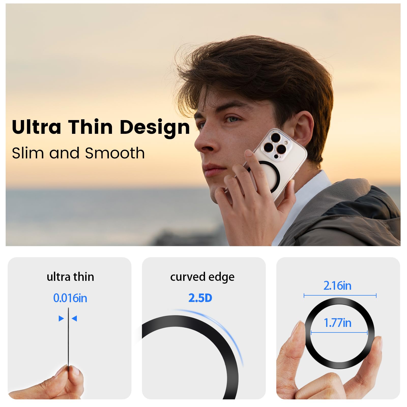 For Magsafe Ring Sticker,Metal Ring For All Phone Case,Compatible With Magsafe Accessories,Magnetic Wireless Charger/Wallet/Car