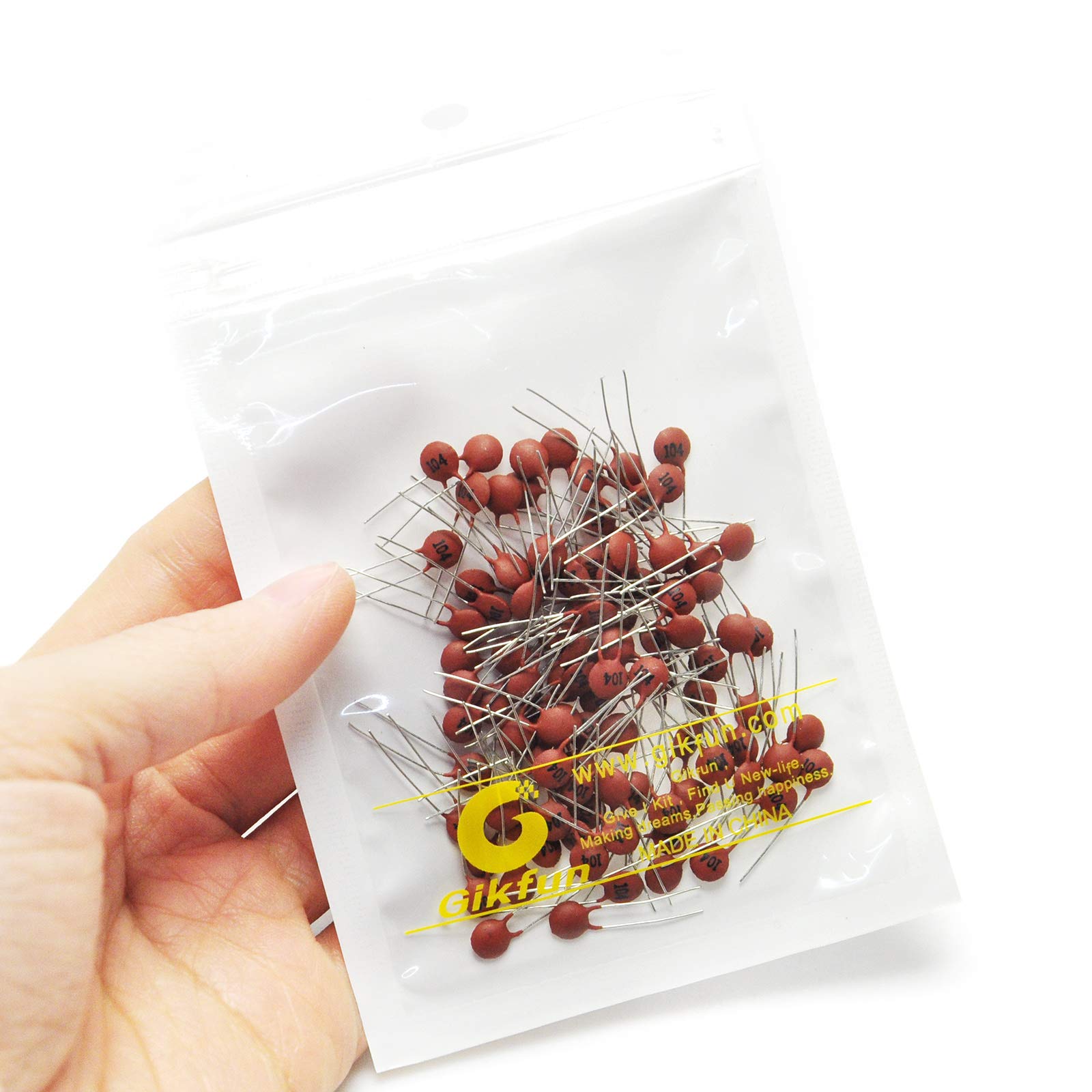 Gikfun 0.1Uf 50V 104 Ceramic Capacitor Dip For Arduino (Pack Of 100Pcs) Ek1460