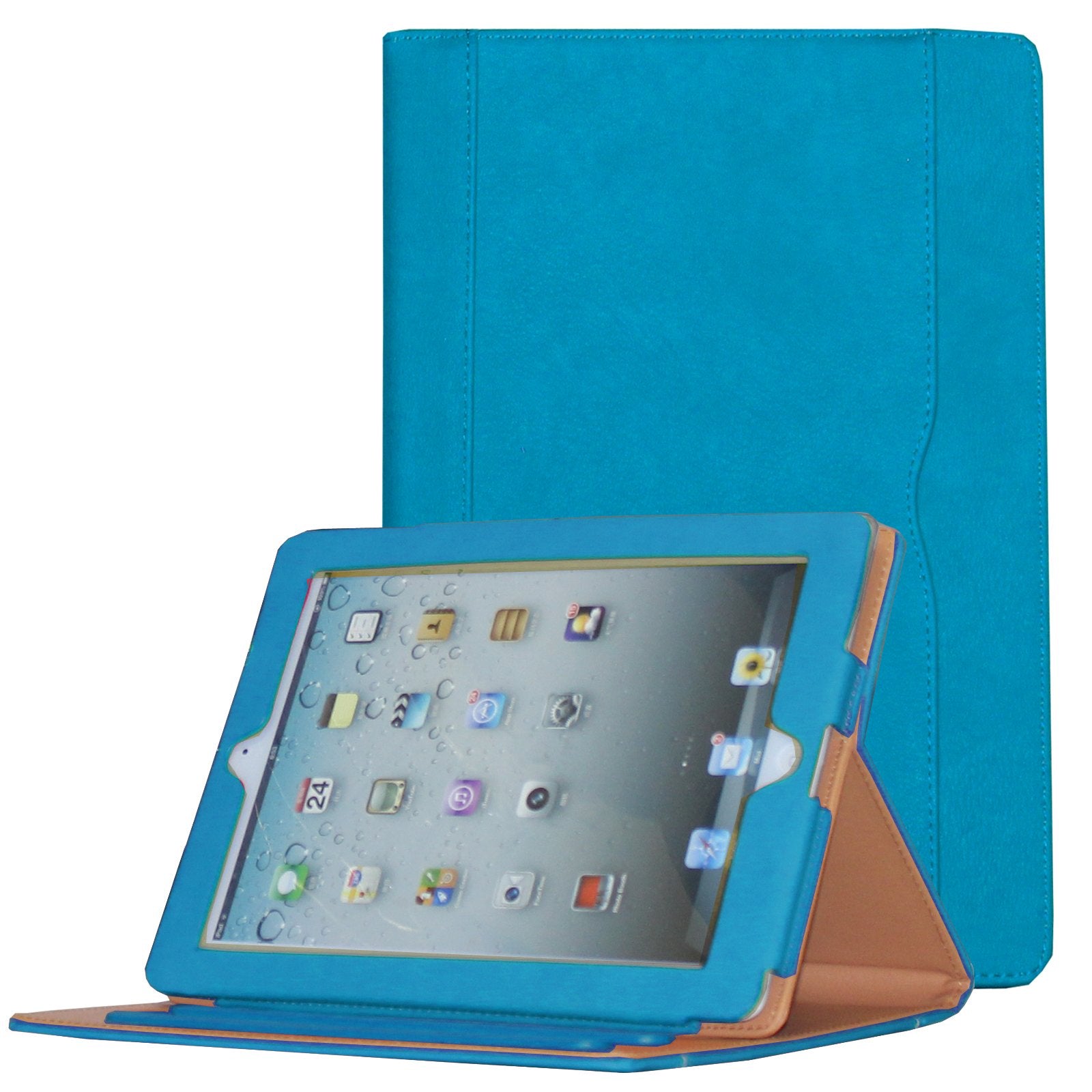 For Ipad 9.7 6Th/5Th Generation 2018/2017, Ipad Air/Air 2 Case, Jytrend Multi Angle Viewing Stand Folio Smart Cover With Pocket For A1893 A1954 A1822 A1823 A1474 A1475 A1476 A1566 A1567 (Blue)