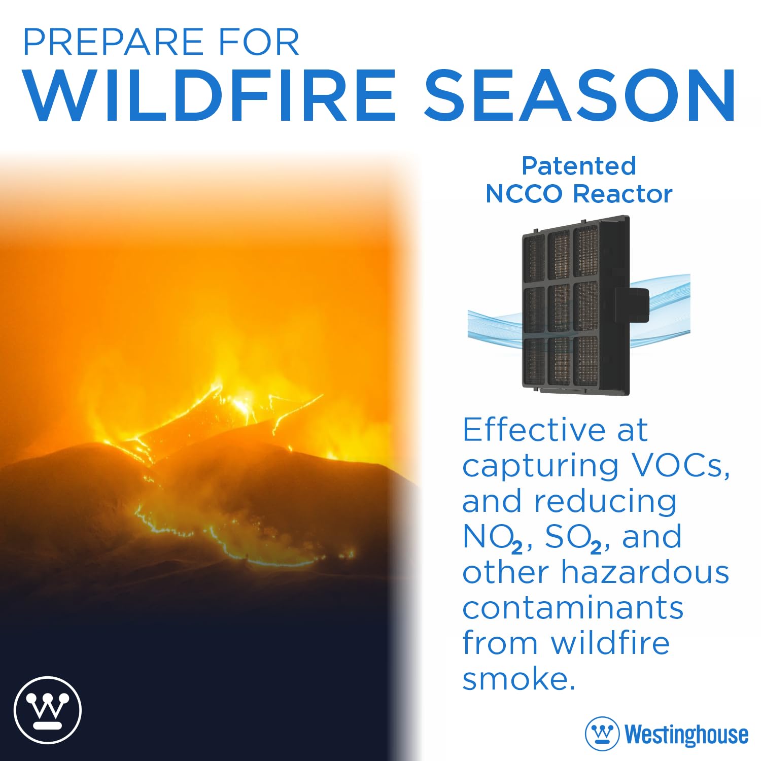 Westinghouse 1701 Hepa Air Purifier With Patented Medical Grade Ncco Technology For Home, Eliminates & Kills Bacteria And Viruse
