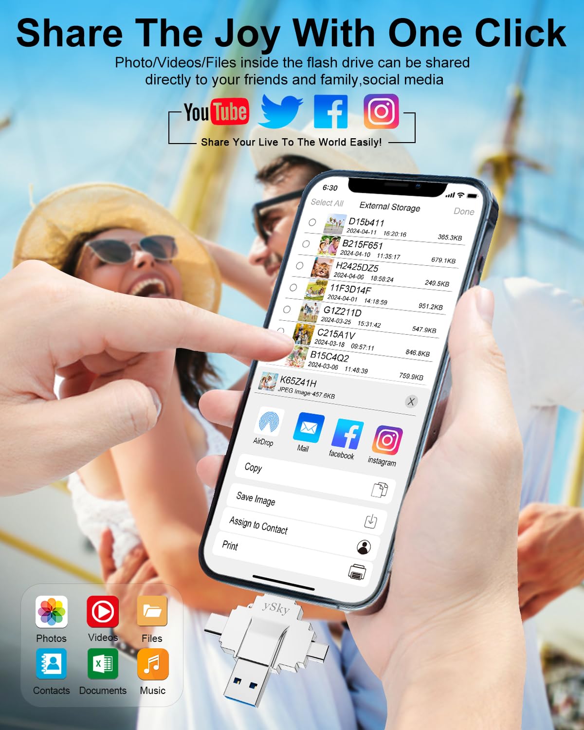 Mfi Certified 1Tb Photo Stick For Iphone,4 In1 Usb Photo Memory Stick Flash Drives For Iphone/Ipad/Android/Pc/Mac, External Usb