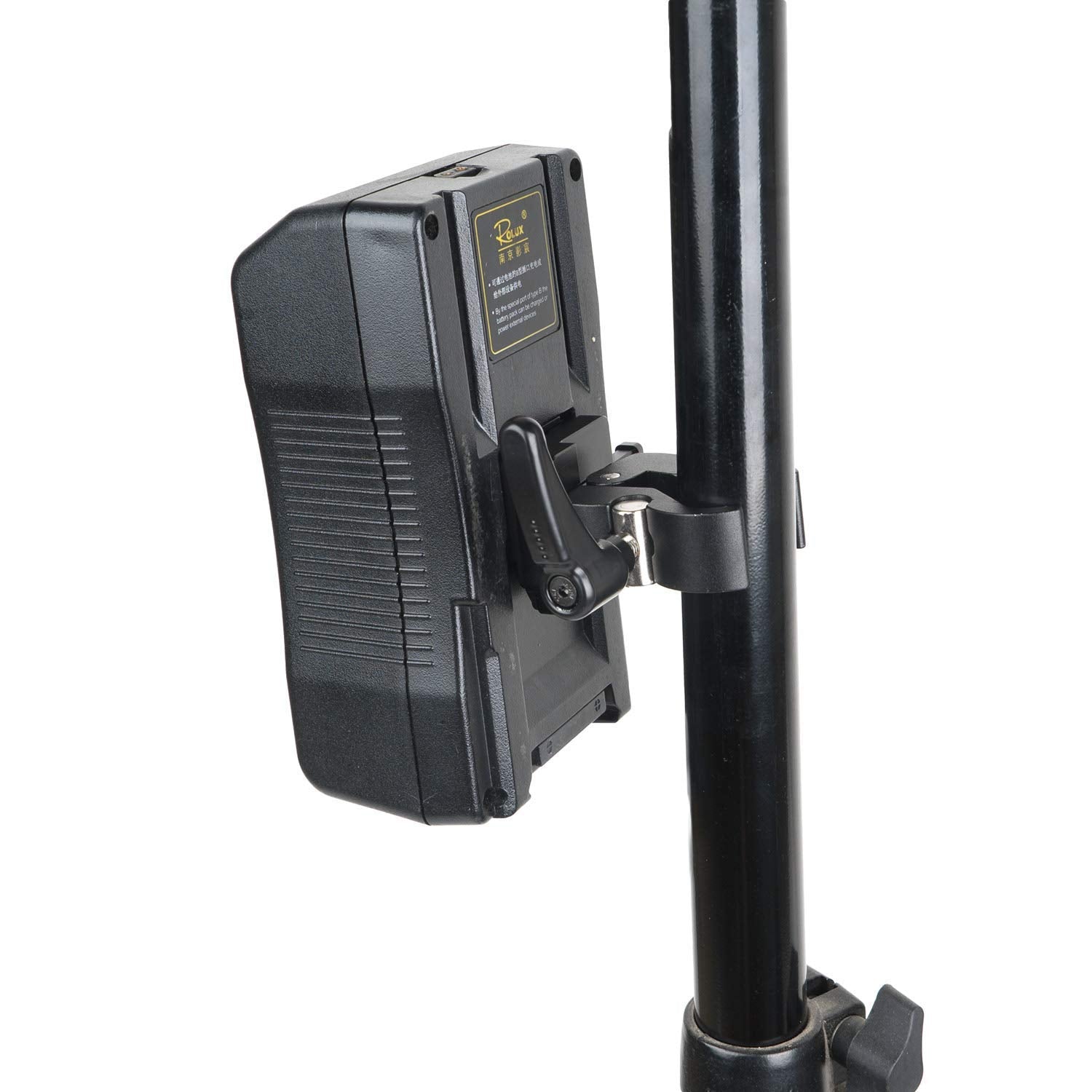 V Mount Battery Adapter With Clamp For Mounting To Lighting Stand And Support Rod