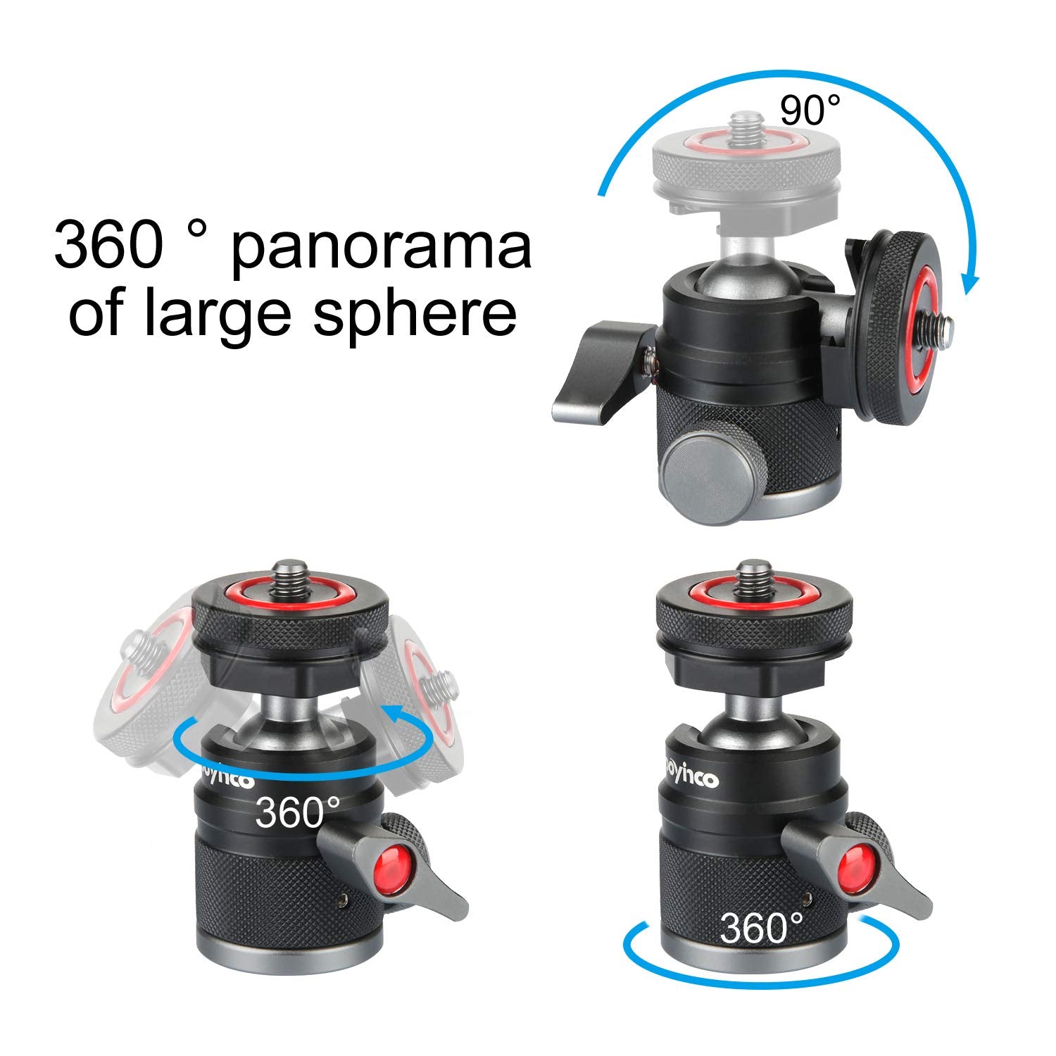 Mini Ball Head With 1/4' Hotshoe Mount Adapter 360 Degree Rotatable Aluminum Tripod Head For Dslr Cameras Htc Vive Tripods Monopods Camcorder Light Stand