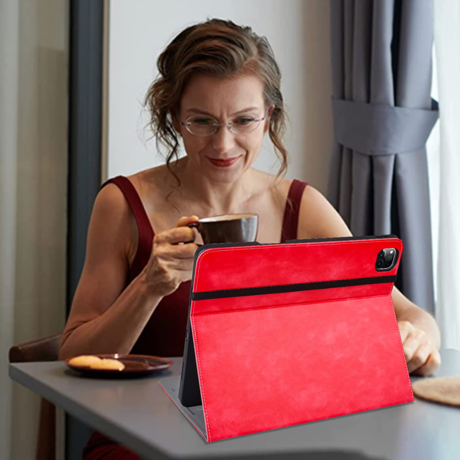 Hfcoupe Ipad Pro Case 12.9 Inch Generation 6Th 2022 /Gen 5Th 2021, Ipad Pro 12.9 Cases With Pencil Holder And Pocket, Multiple A