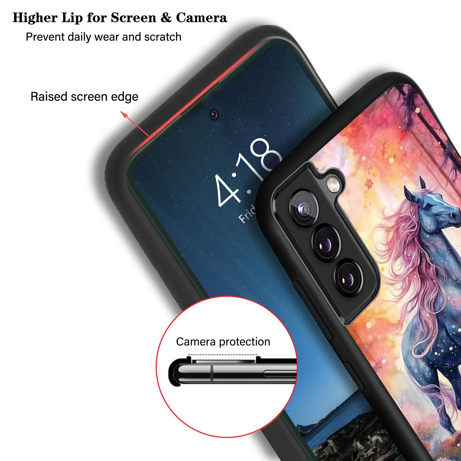 Dsrgrgfdj Designed For Galaxy S24 5G Case 6.2 Inch,Ultra-Thin Silicone Anti-Scratch And Shock-Proof Bumper Cover - Horse