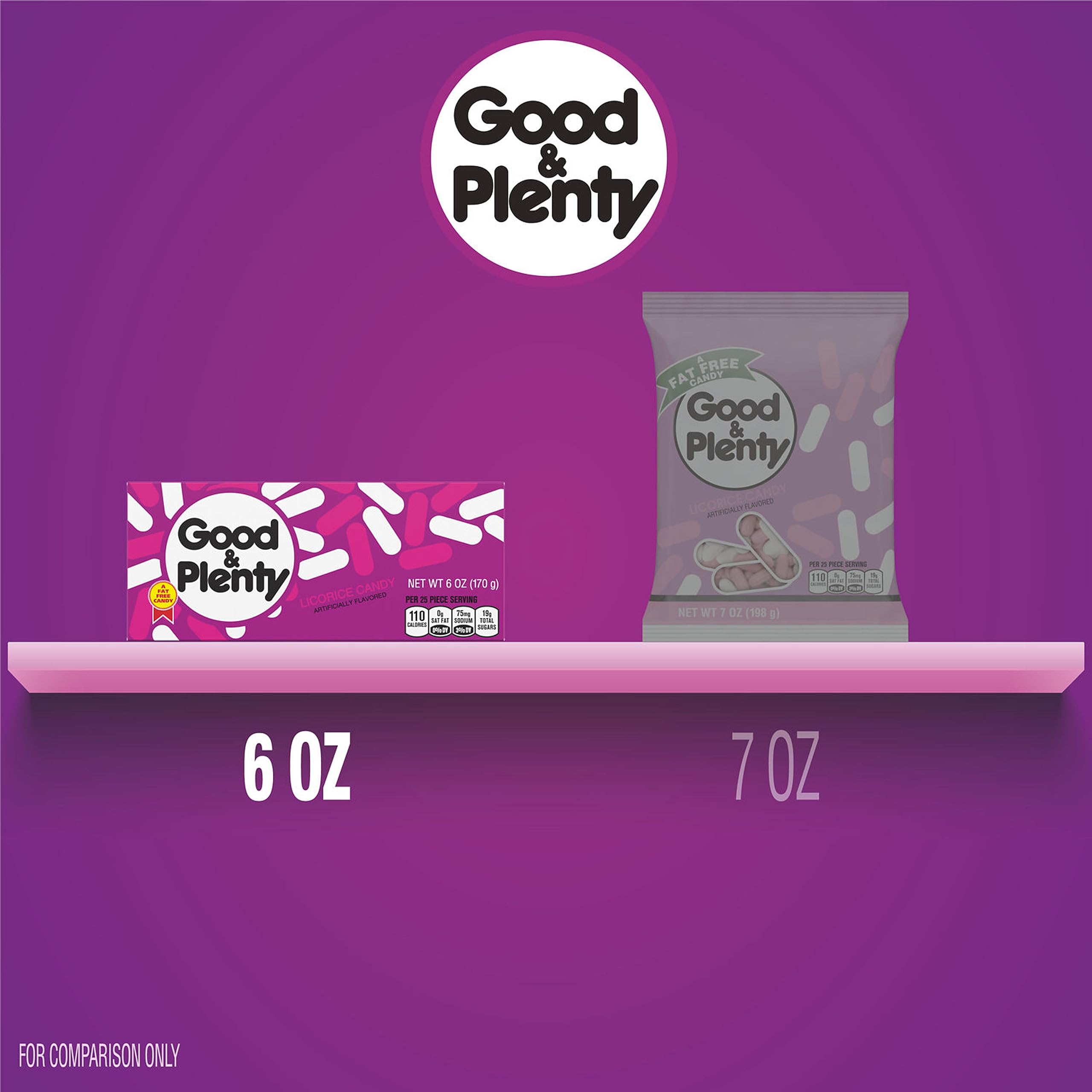 Good & Plenty Licorice Fat Free, Candy Boxes, Vegetarian, 6 Oz (12 Count)