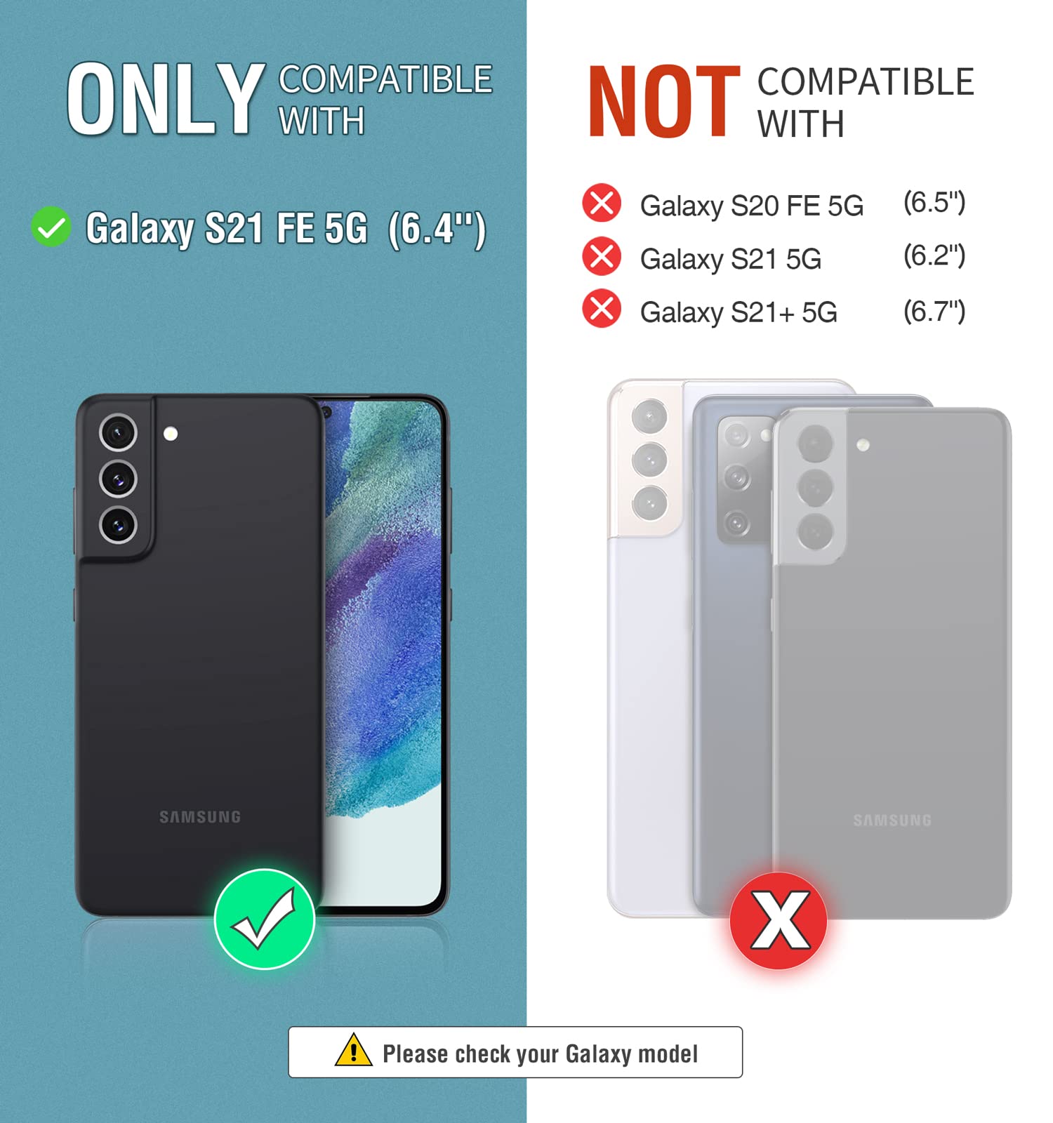 Ocase Compatible With Galaxy S21 Fe 5G Wallet Case, Pu Leather Flip Folio Case With Card Holders Rfid Blocking Kickstand [Shockp