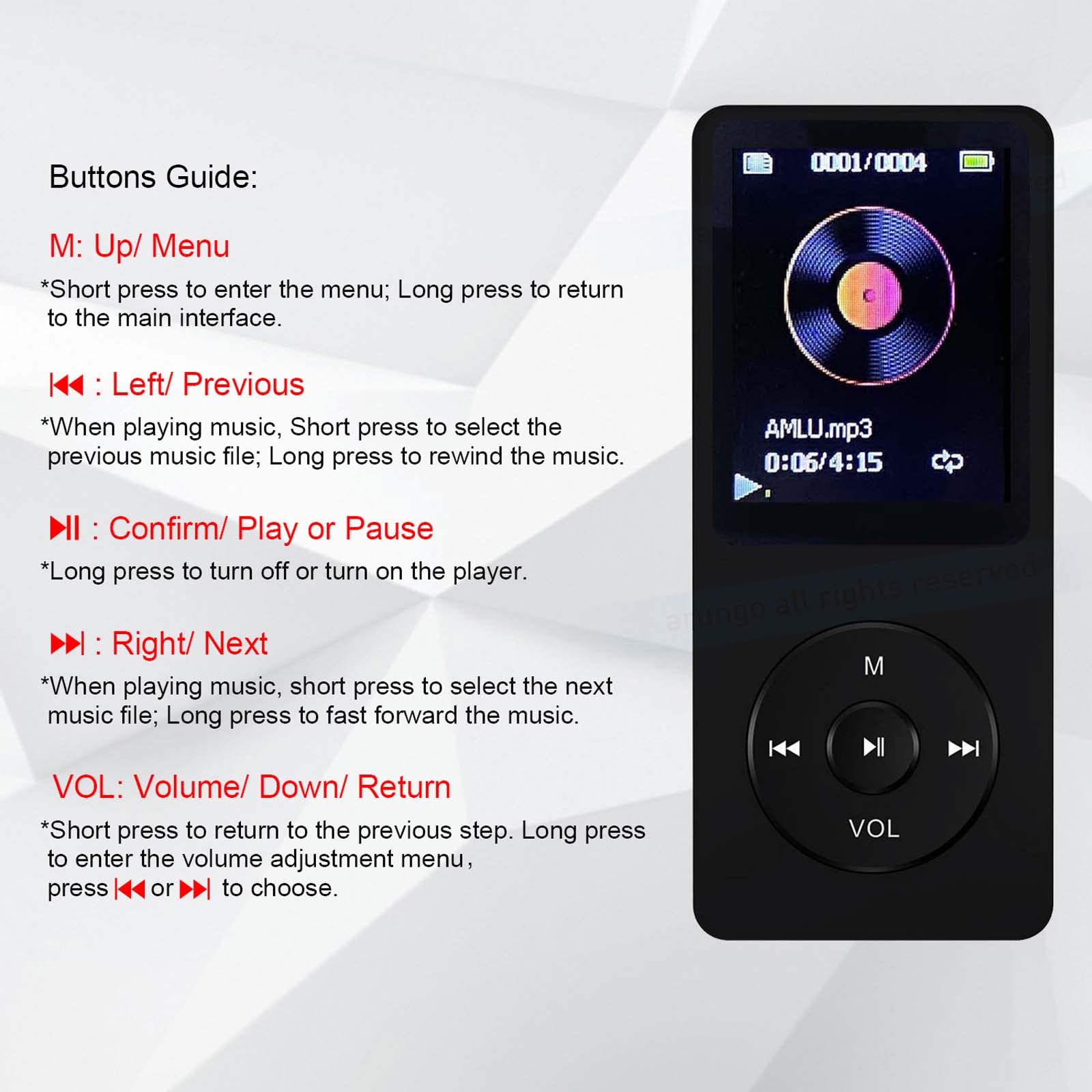 Mp3 Player 32Gb With Speaker Earphone Portable Hifi Lossless Sound Mp3 Mini Music Player Voice Recorder E Book Hd Screen 1.8 Inc
