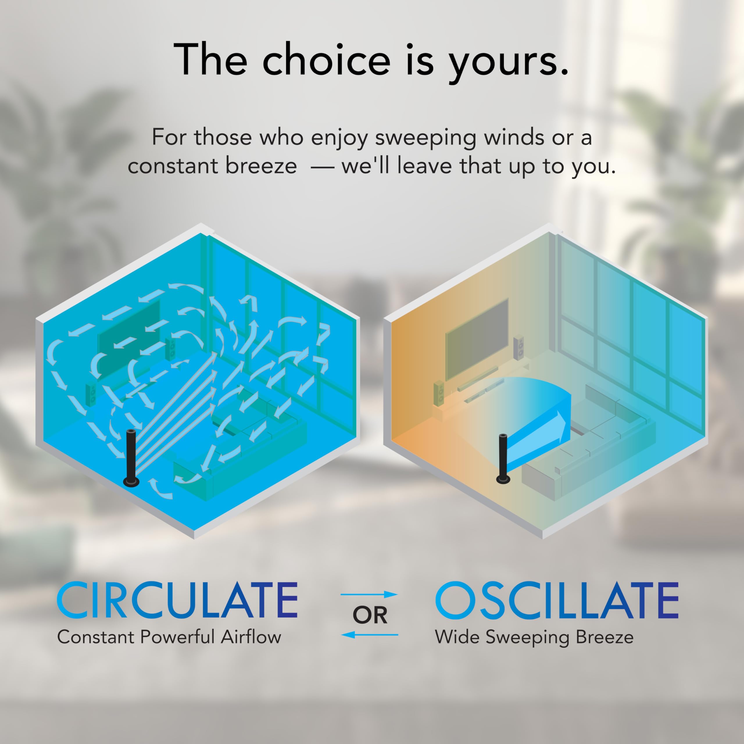 Vornado Ozi42 42'' Whole Room Air Circulator Tower Fan With Remote Control