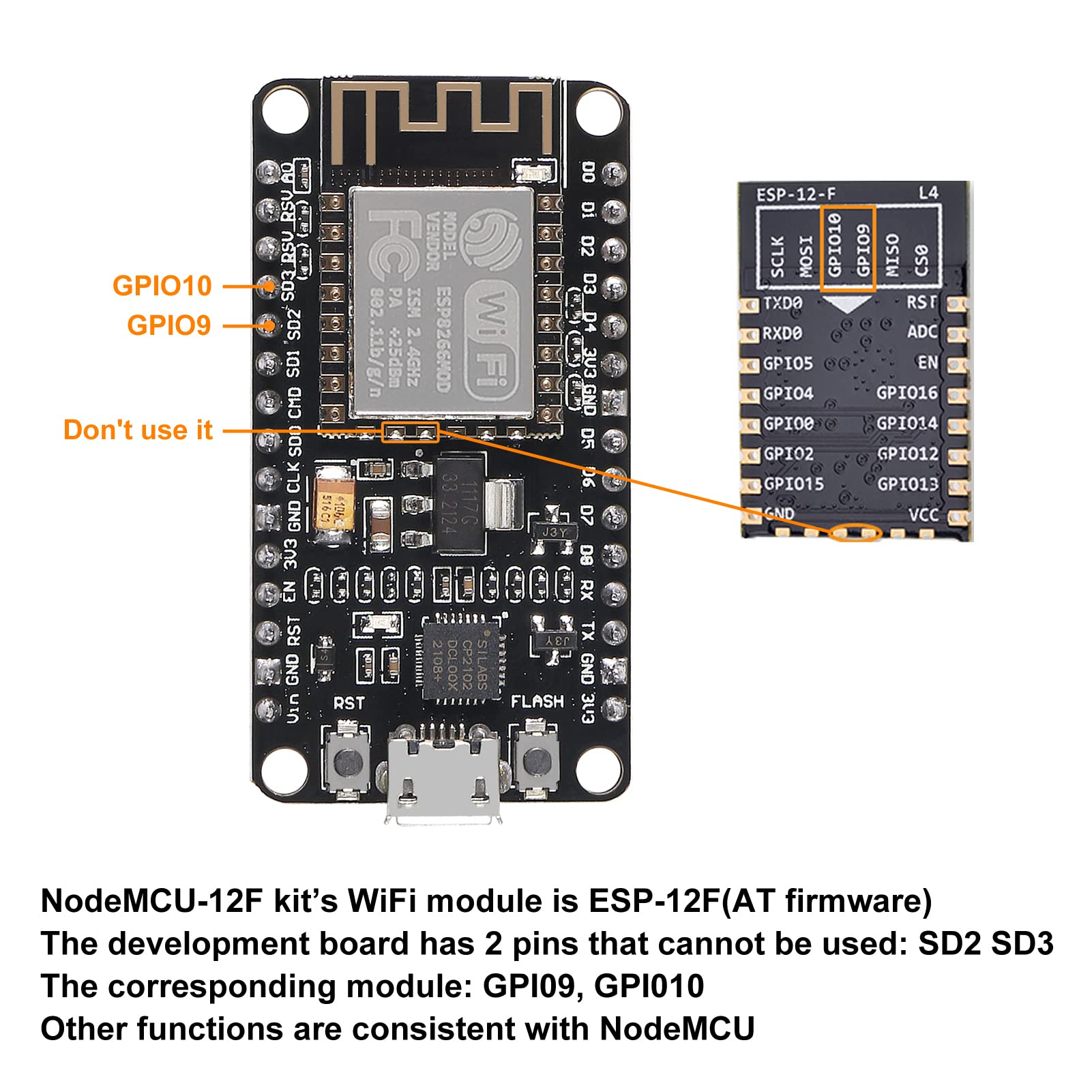 Dorhea 4Pcs Esp8266 Esp 12F Development Board Internet Nodemcu Wifi Serial Wireless Module Nodemcu 12F Cp2102 Based On Esp8266 W