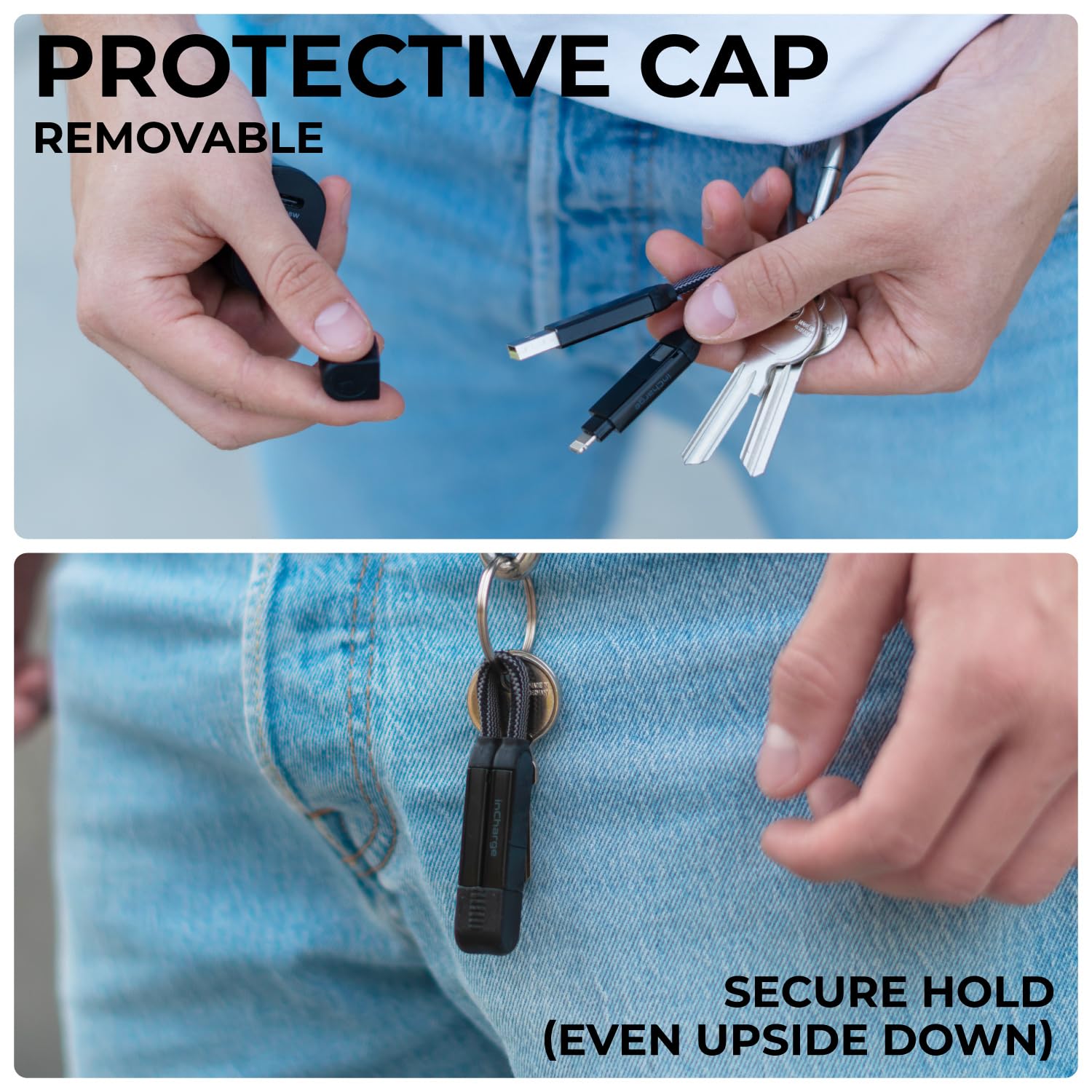 Rolling Square Incharge X, Multi Charging Cable, Portable Keychain Charger Cable, 6-In-1 With 100W Ultra-Fast Charging Power, Sa