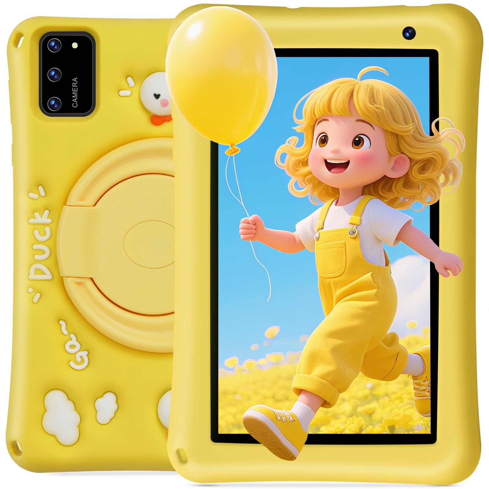 BISAIKASOW Kids Tablet 7 inch, Android 13, 8GB RAM 64GB ROM Expandable, Octa-Core, 5800mAh Battery, Parental Control, WiFi, Dual