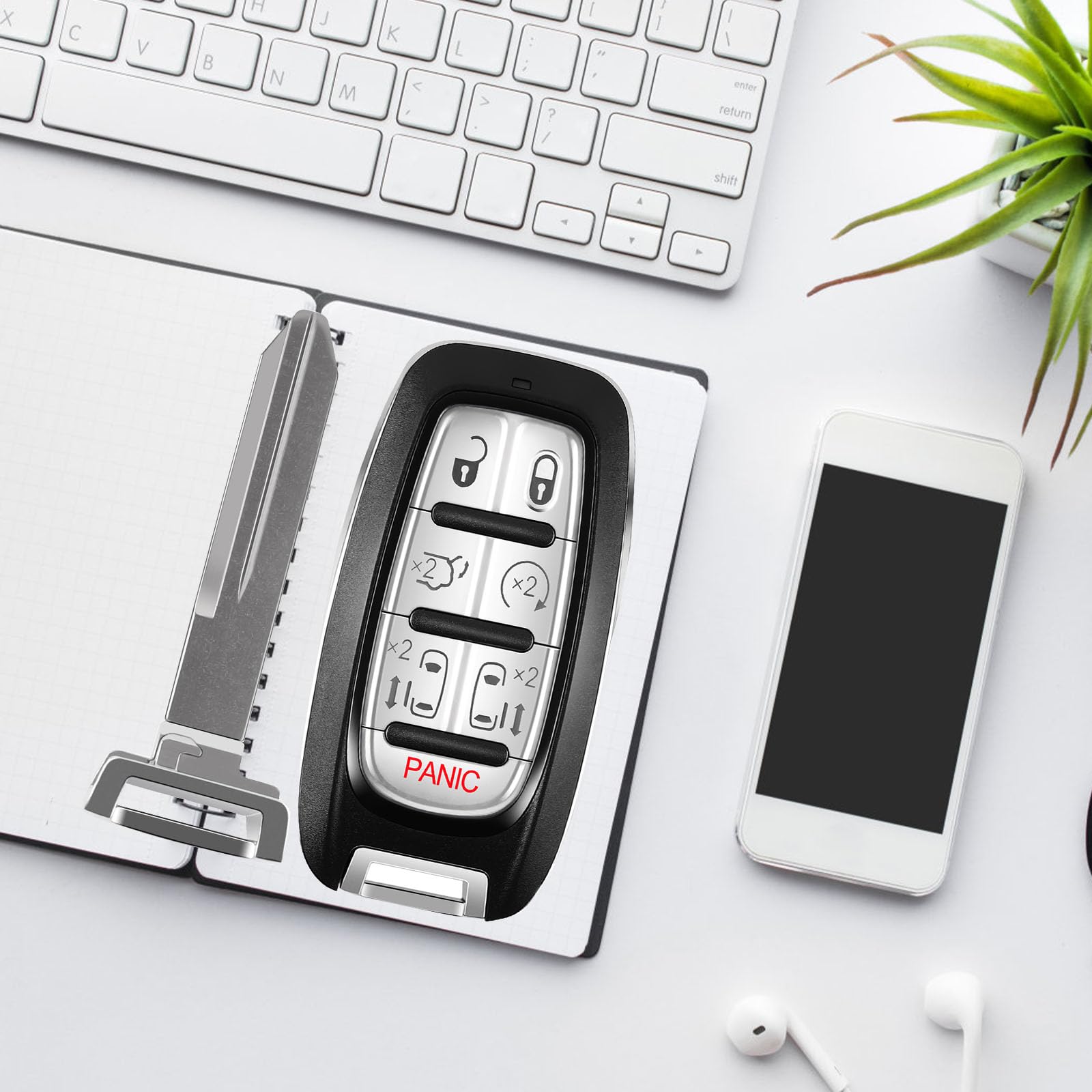 Self-Programmable Replacement For Proximity Smart Keyless Entry Remote Control Key Fob Compatible With 2017 - 2021 Chrysler Paci