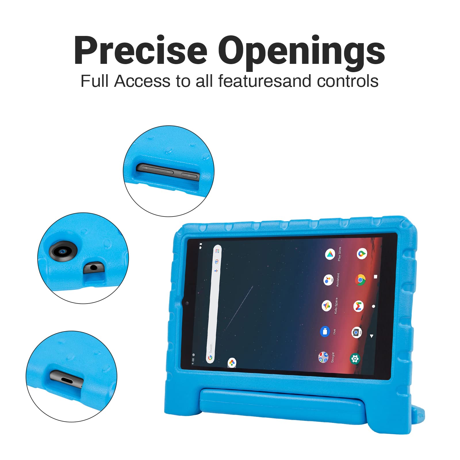 Simpleway Kids Case For Onn 8 Gen 3 2022 Release 8 Inch Models 100071483, Shockproof Lightweight Handle Stand Holder Kids Tablet