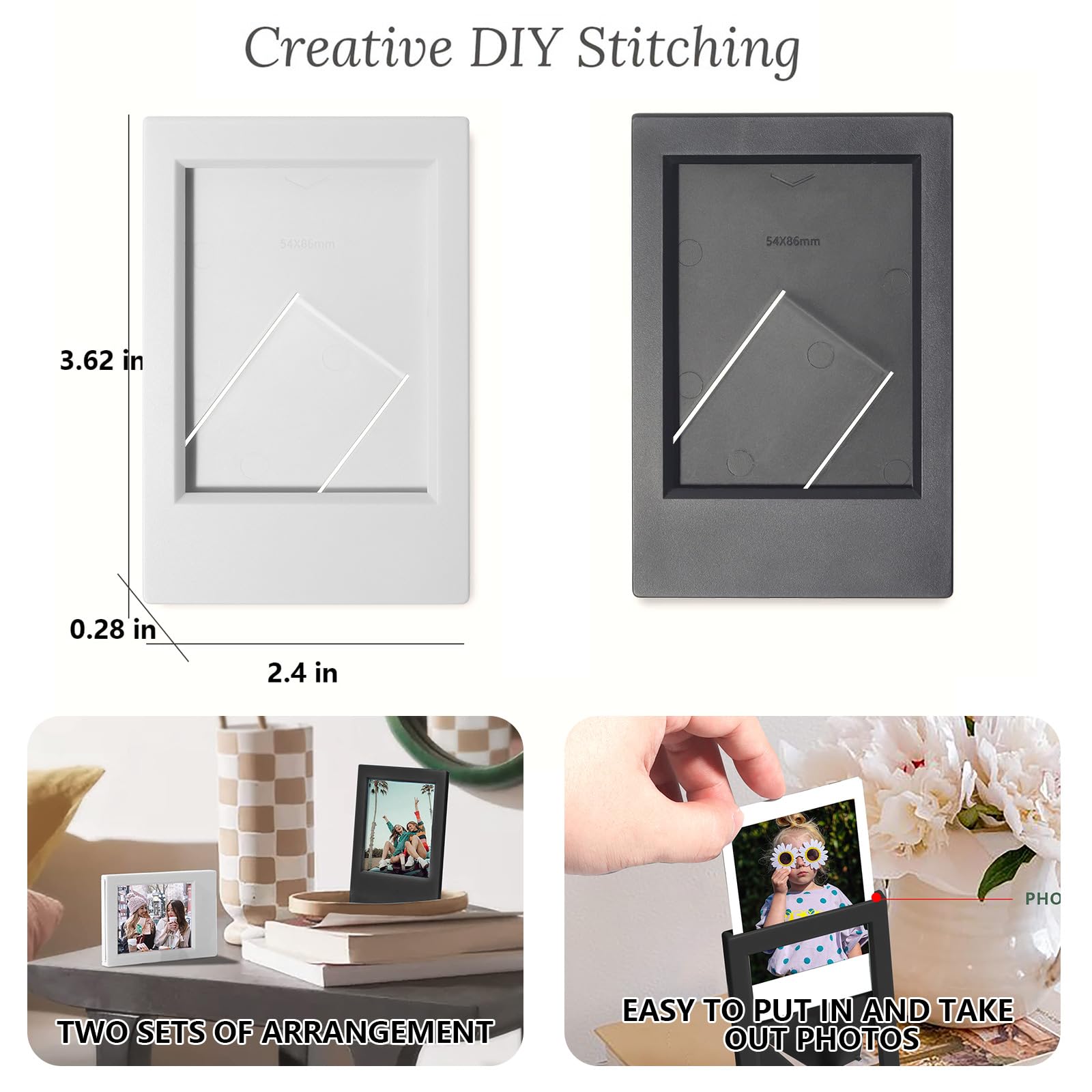 Wogozan Mini 3 Inch Photo Picture Frames For Fujifilm Instax Mini 12/11/99/90/9/8/7+/Evo Classic Polaroid 2X3 Frame Wallet Size