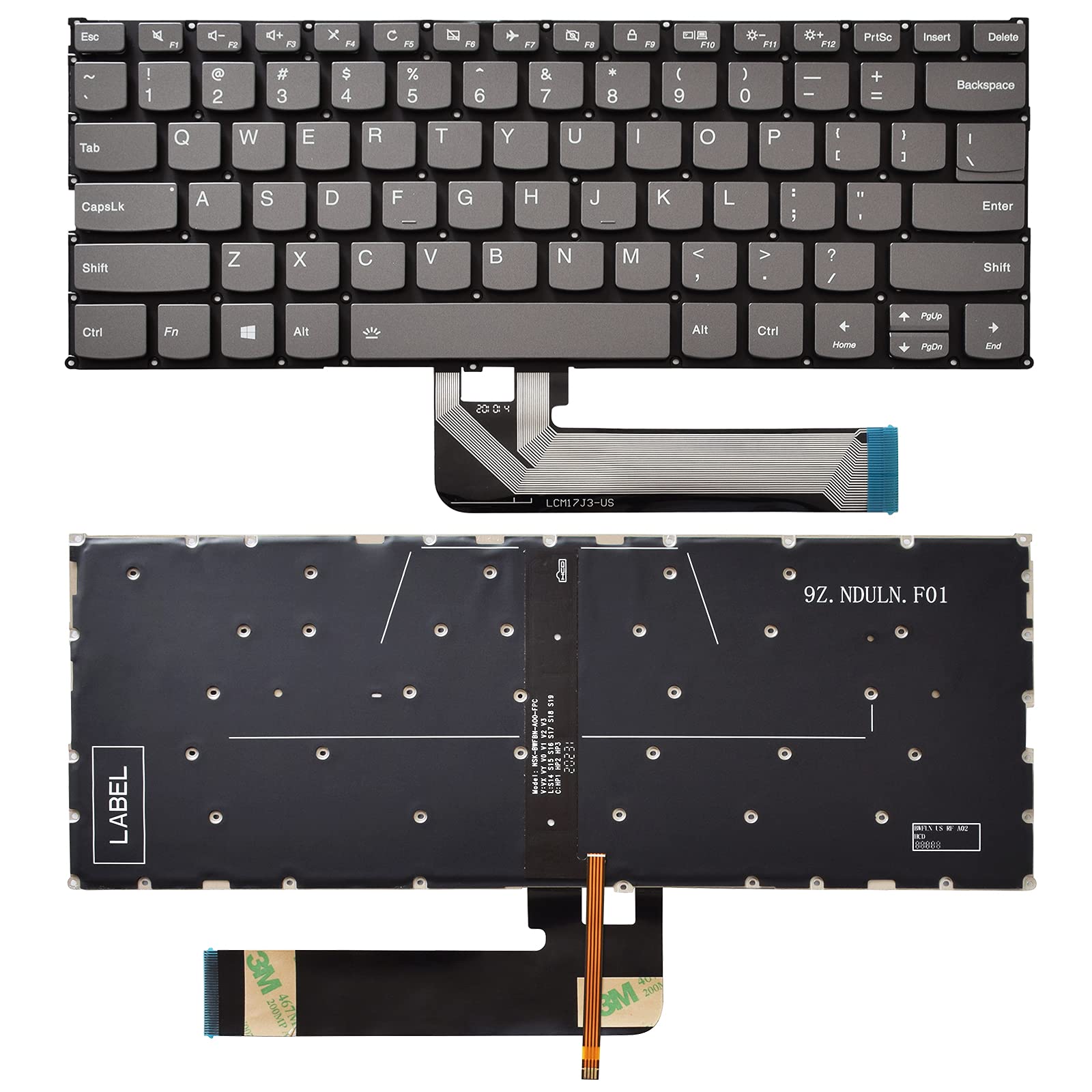 Sunmall Keyboard Replacement Compatible With Yoga 730 13Ikb 730 13Iwl 730 15Ikb 730 15Iwl,Yoga 530 14Ikb, Flex 6 14Arr Flex 6 14